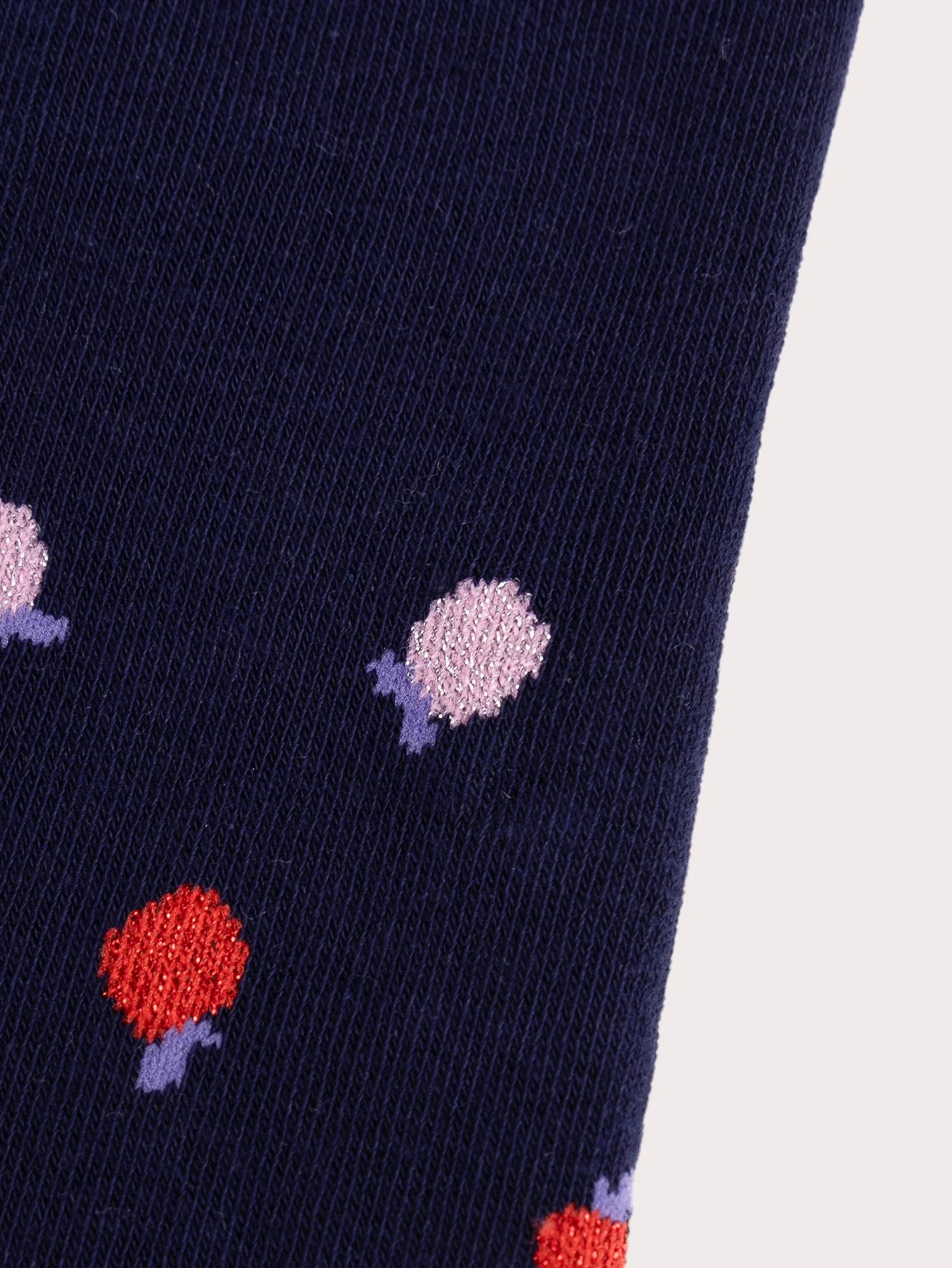 Collant blu con motivo di mele multicolori per ragazza - Image 2