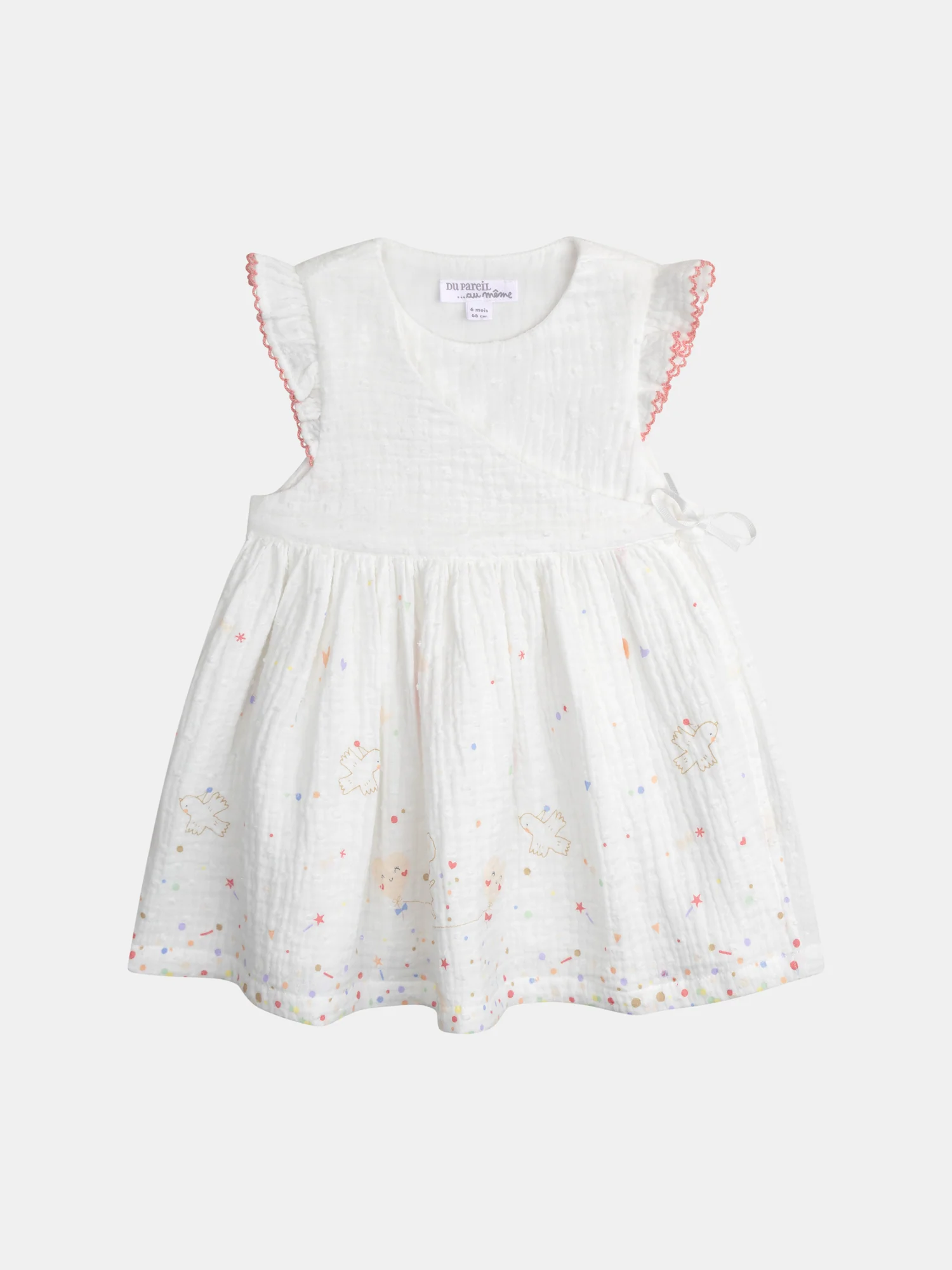 Completo nascita con vestito avvolgente e bloomers per bambina - Image 2