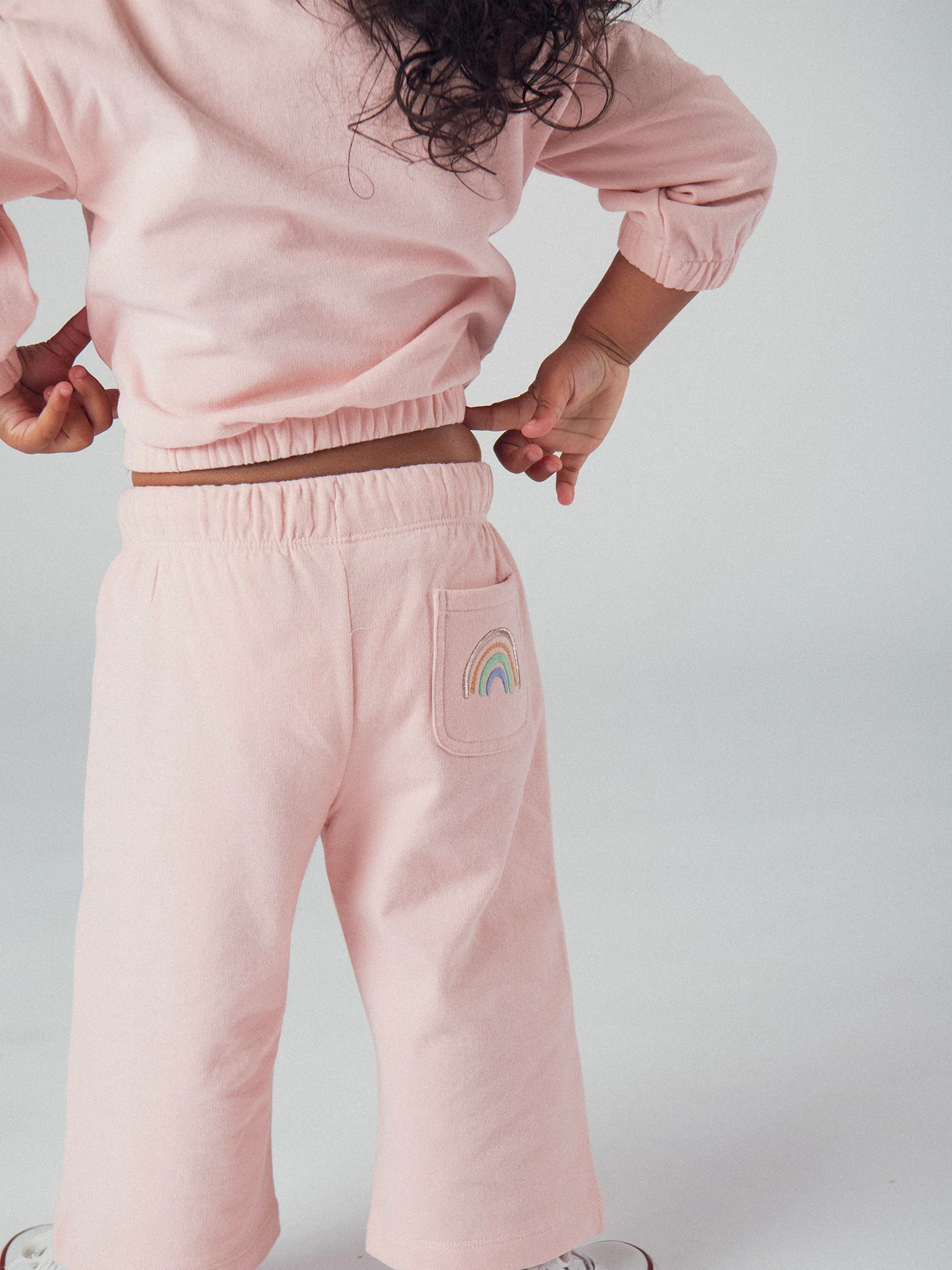 Completo maglione e pantaloni rosa "RAINBOW" per bambina - Image 6
