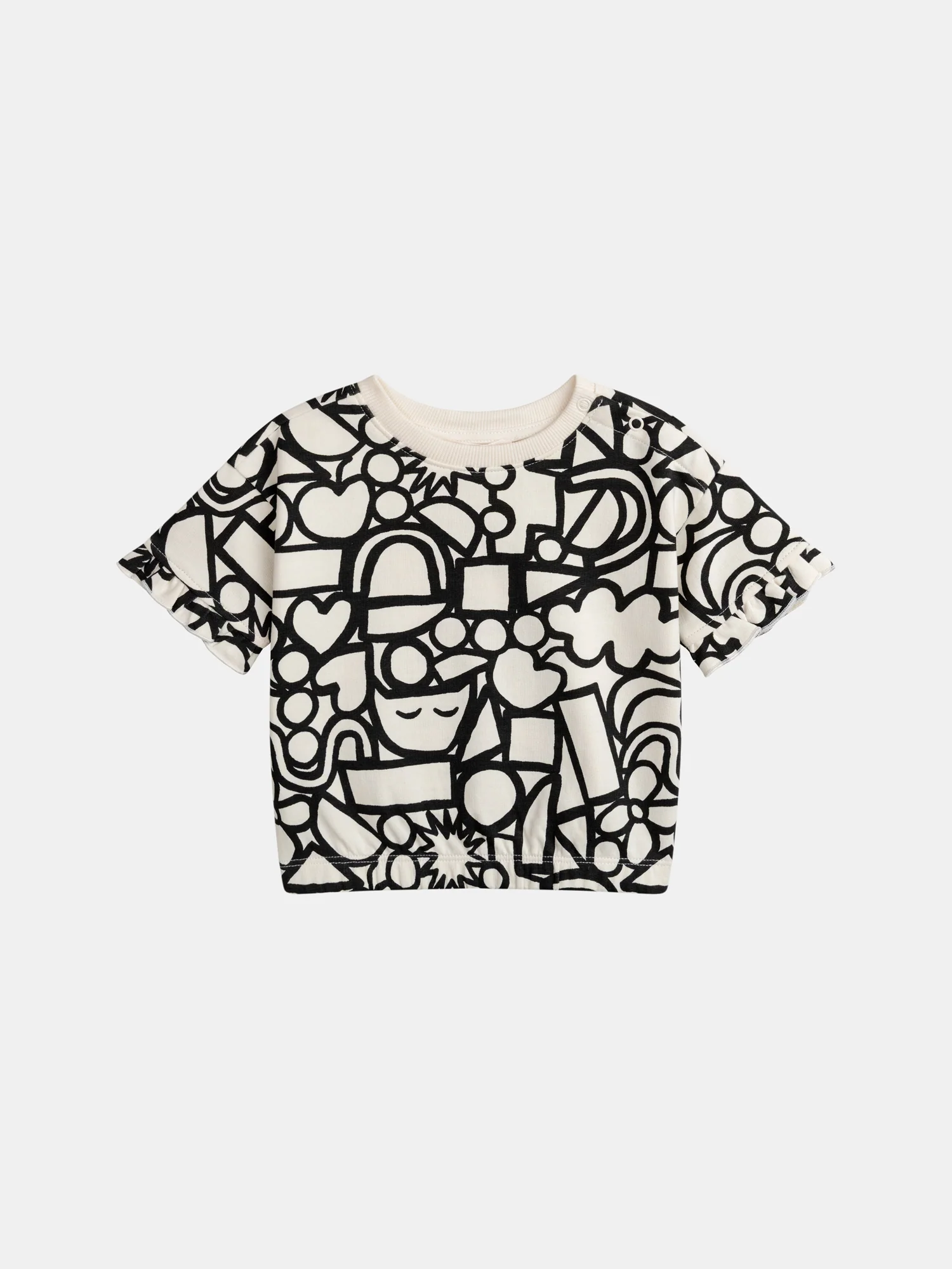 Set di T-shirt e pantaloni corti con stampa integrale "GRAPHIC" per bambina - Image 4