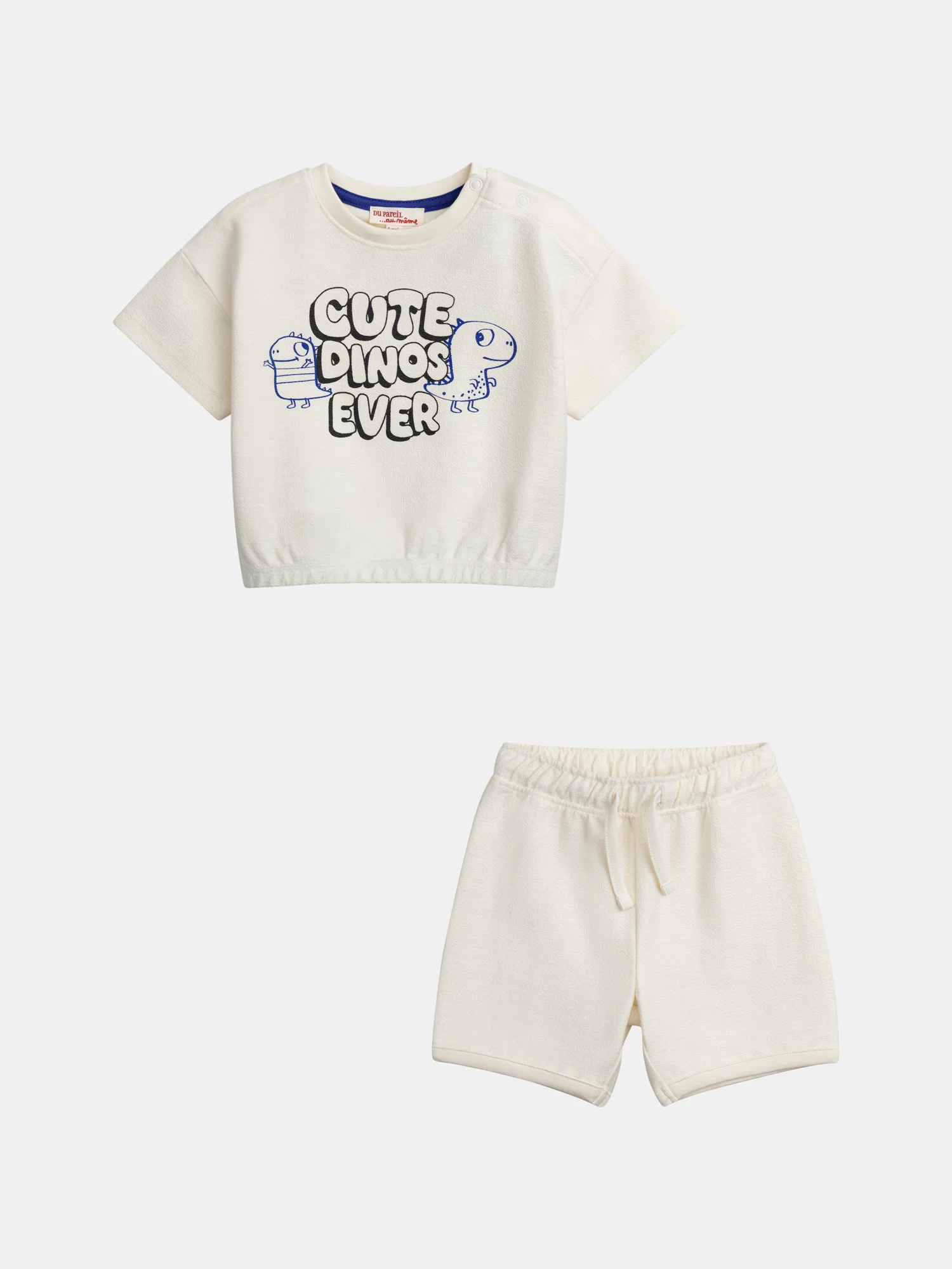 Completo t-shirt e pantaloni corti "Cute Dinos" per bambino