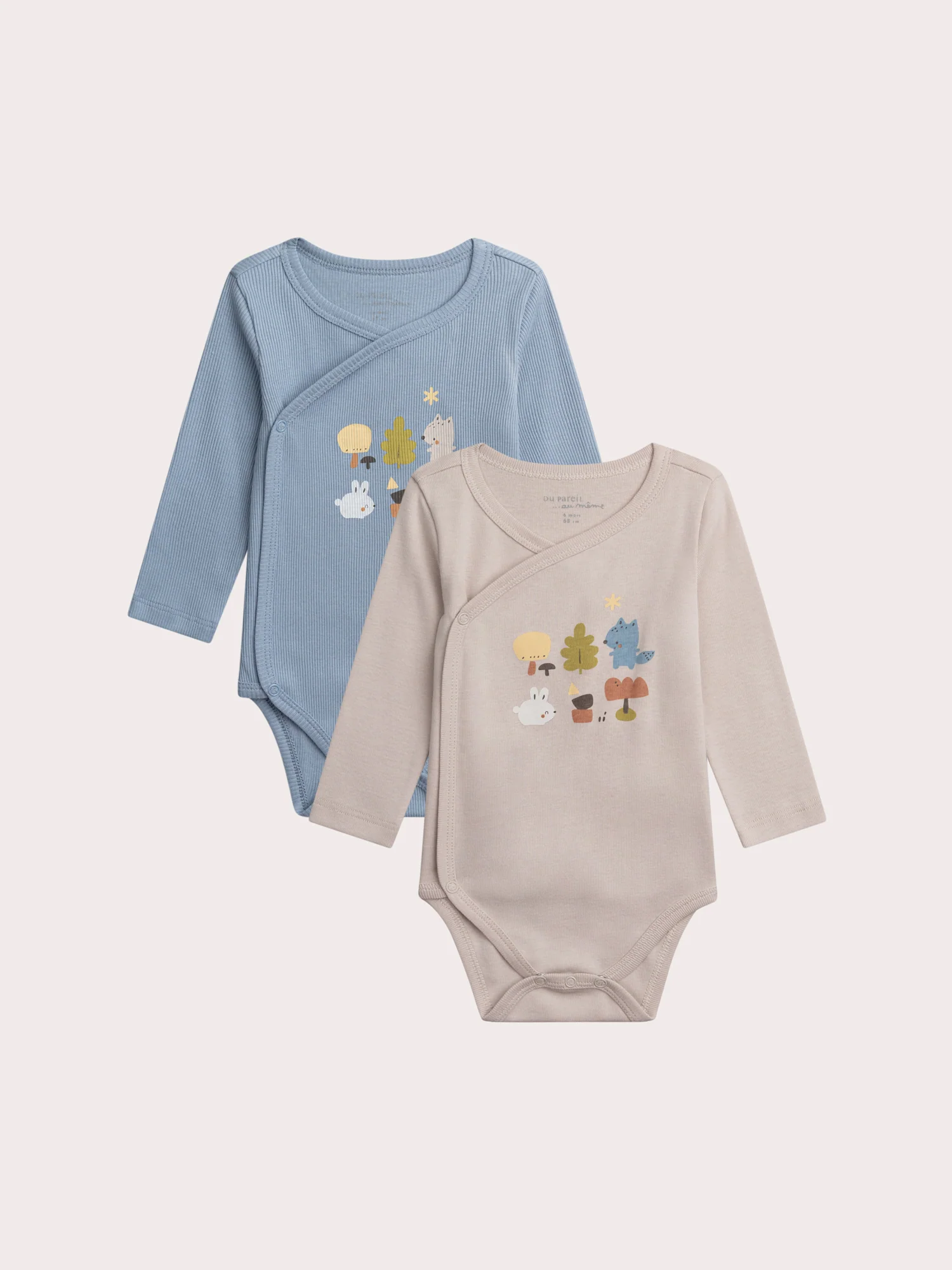 Confezione da 2 body di nascita con motivo fantasia per bambino