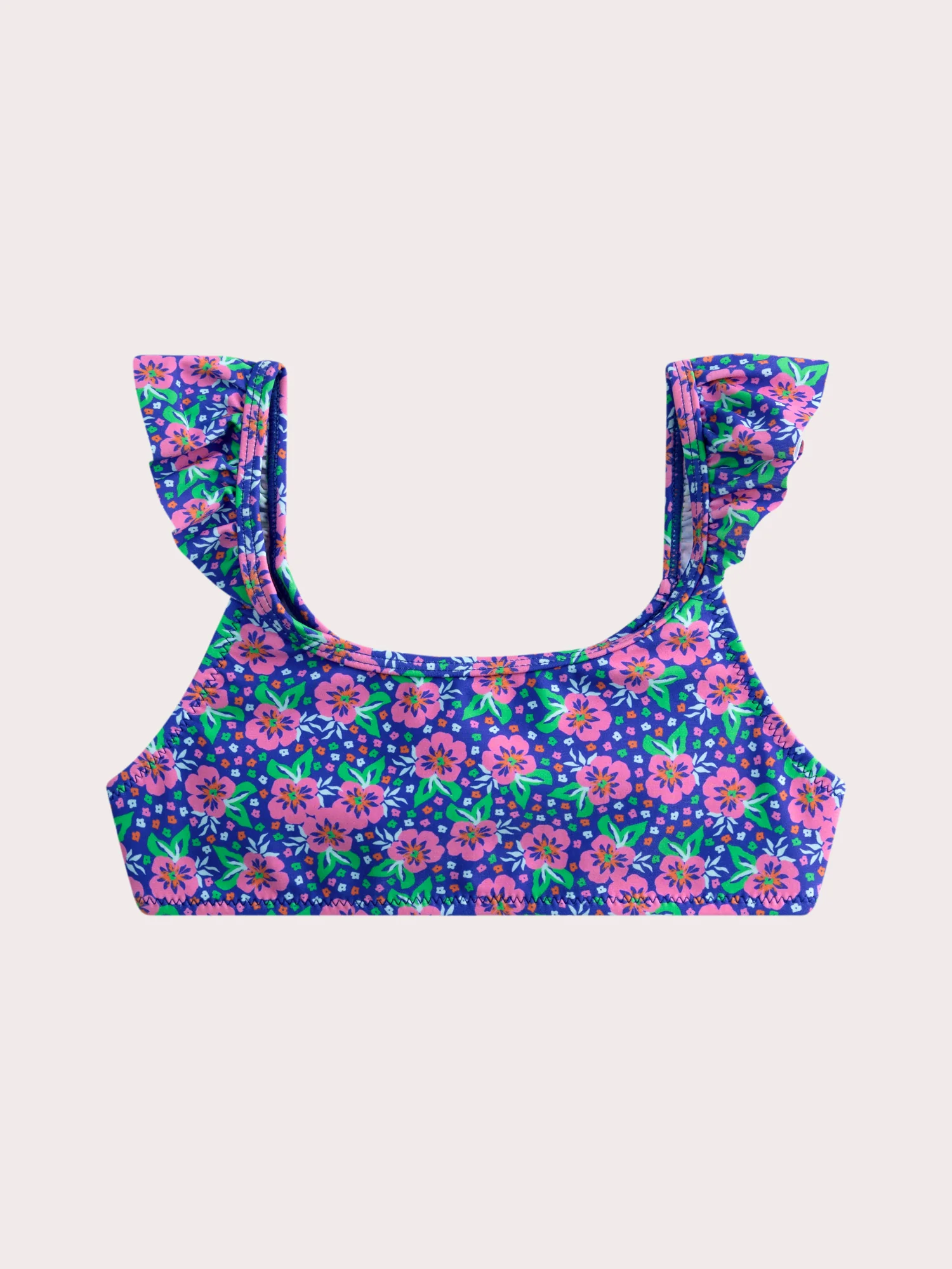 Costume da Bagno a 2 Pezzi Blu con Stampa Floreale per Ragazze - Image 2