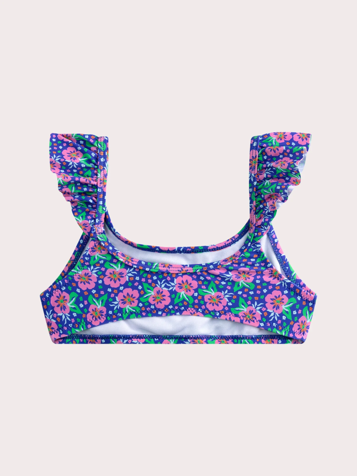 Costume da Bagno a 2 Pezzi Blu con Stampa Floreale per Ragazze - Image 3