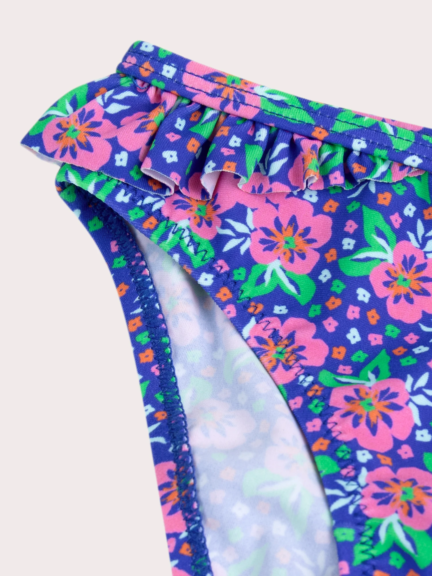 Costume da Bagno a 2 Pezzi Blu con Stampa Floreale per Ragazze - Image 7