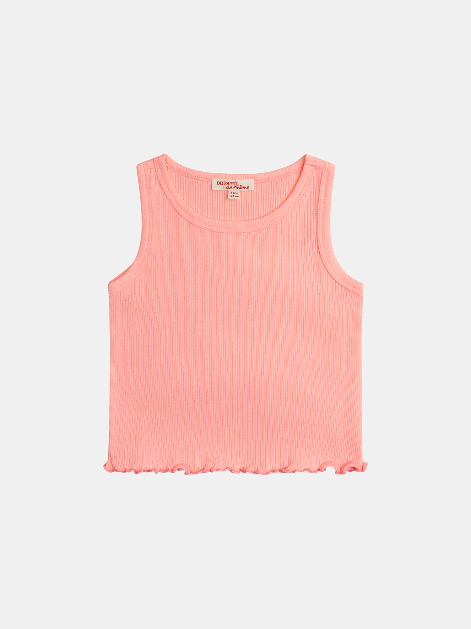 Débardeur uni corail pour fille