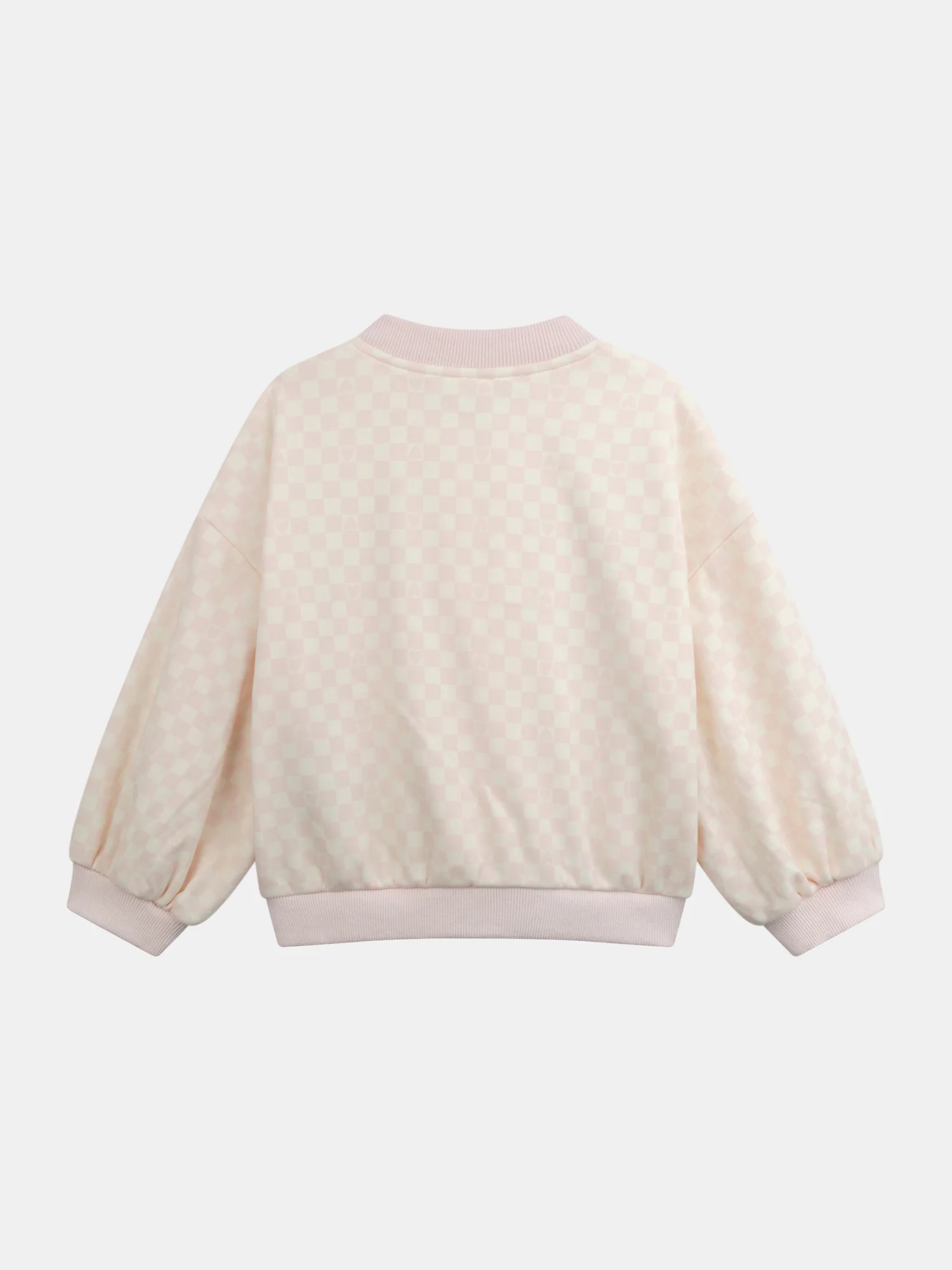 Giacca teddy a quadretti rosa e crema per ragazze - Image 7