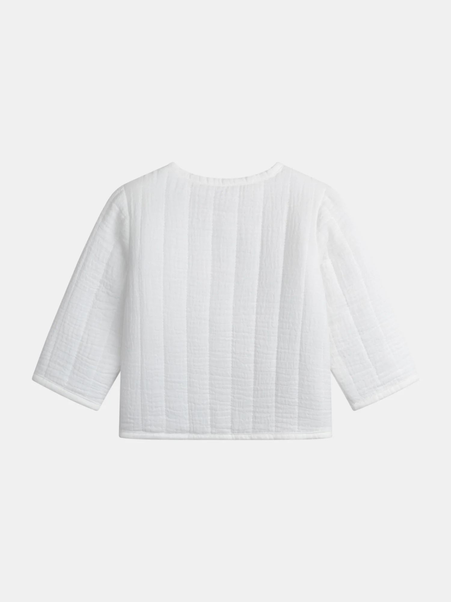 Gilet bianco con tasca a forma di orsetto per neonato unisex - Image 3