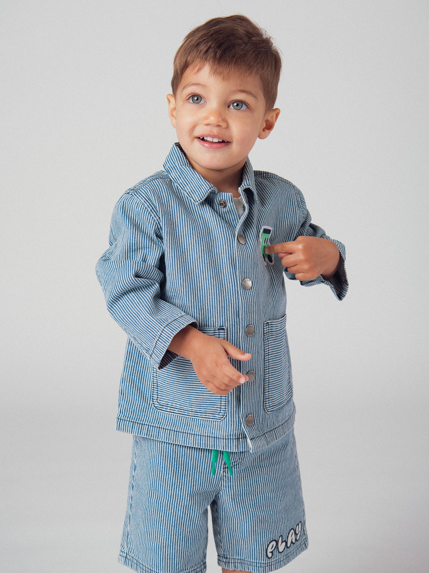 Giacca di denim a righe per bambino - Image 4