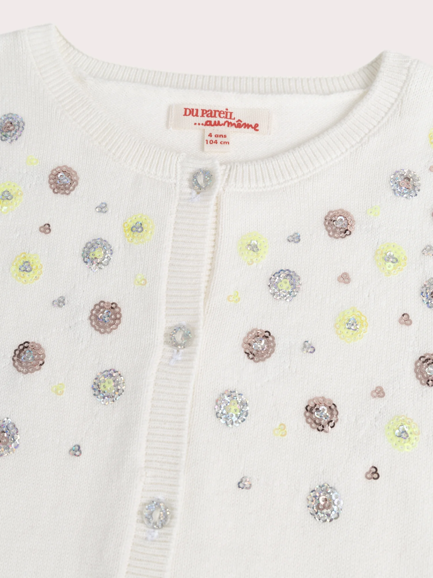 Gilet ecru con paillettes - Image 2