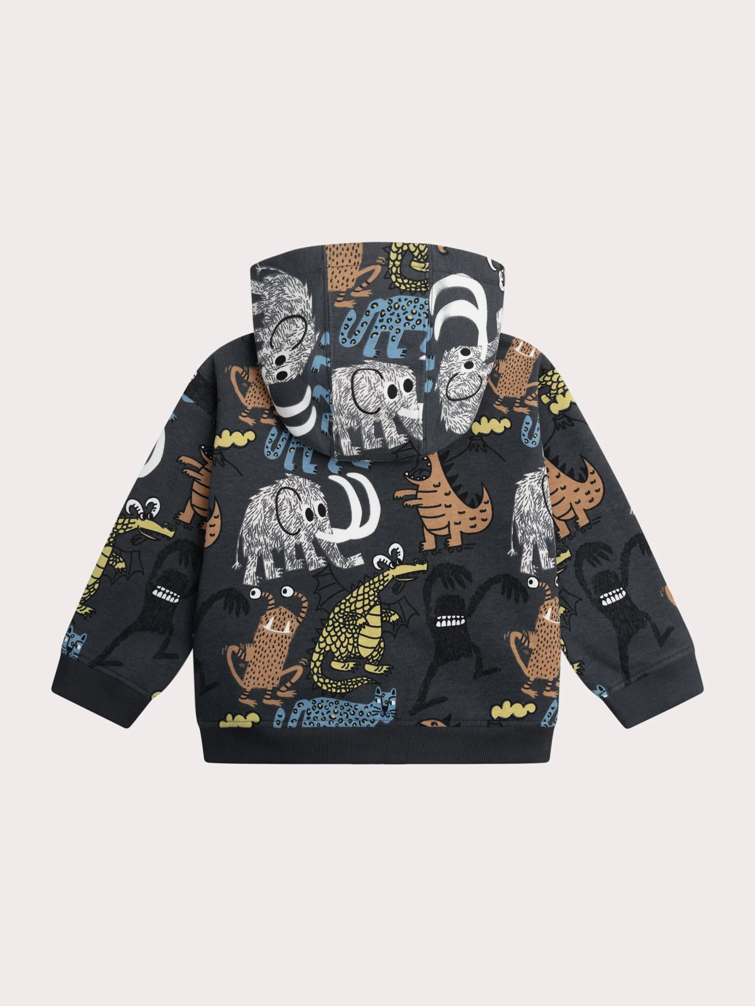 Gilet con cappuccio foderato in caldo tessuto con stampa di animali - Image 6
