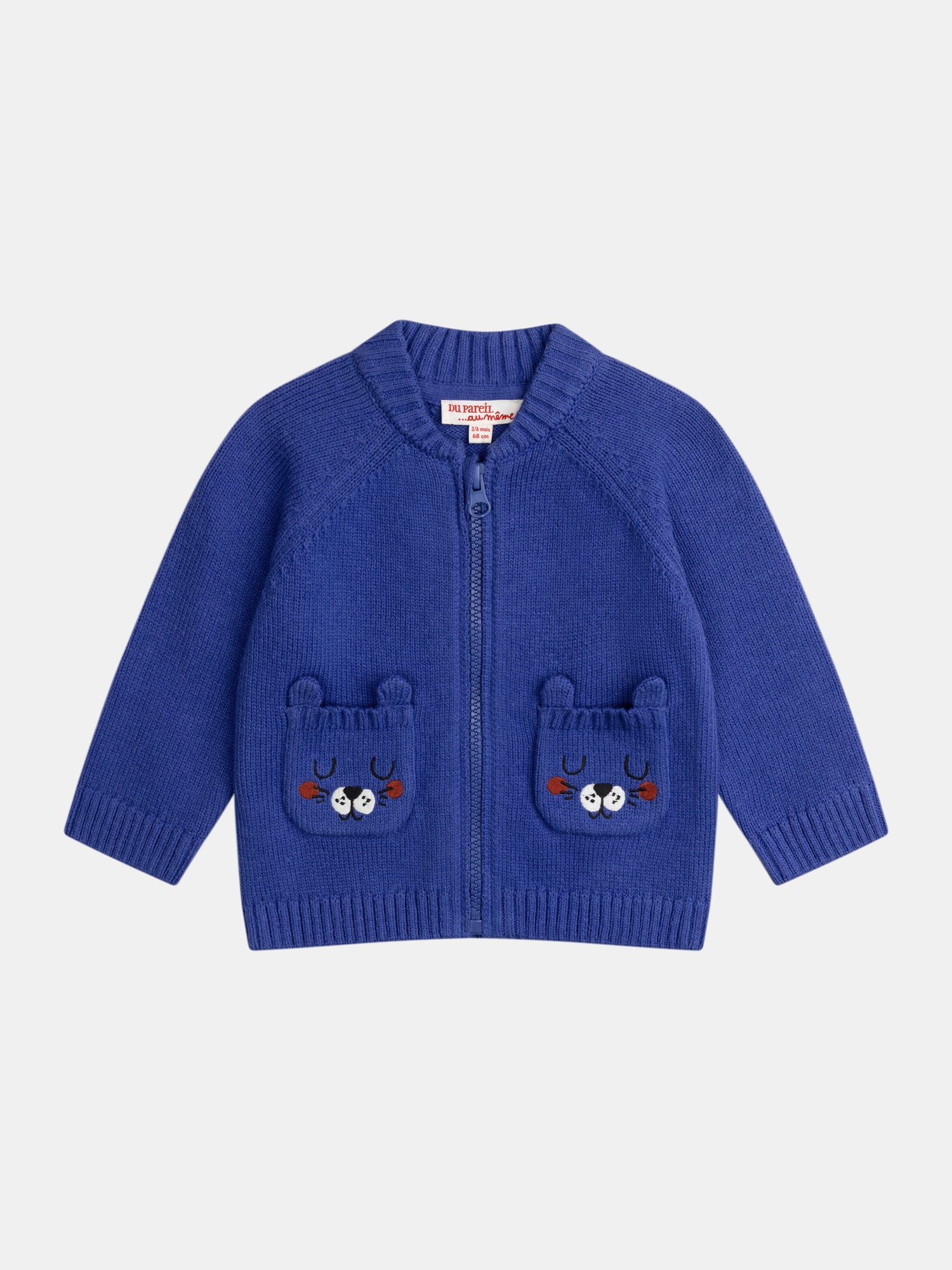 Gilet in Maglia Blu Tigre per Bebè Maschio