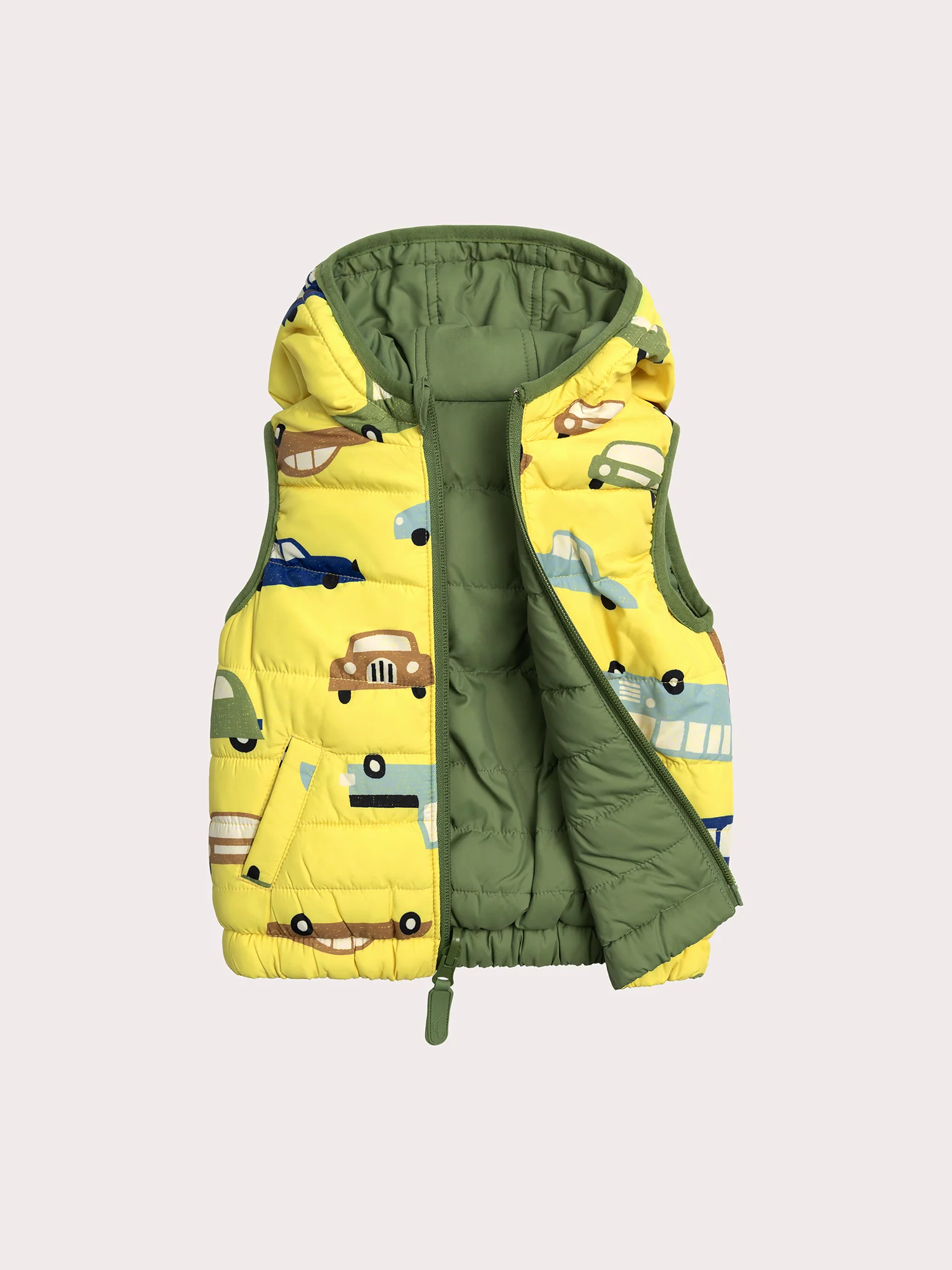 Gilet Reversibile Khaki per Bebè Ragazzo