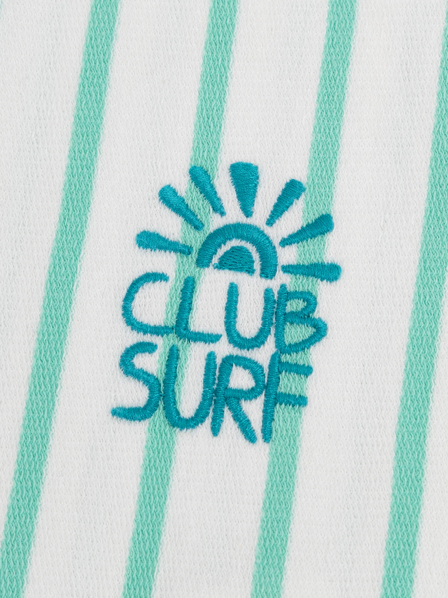 Gilet rigato verde acqua con zip "Club Surfs" per bambino - Image 2