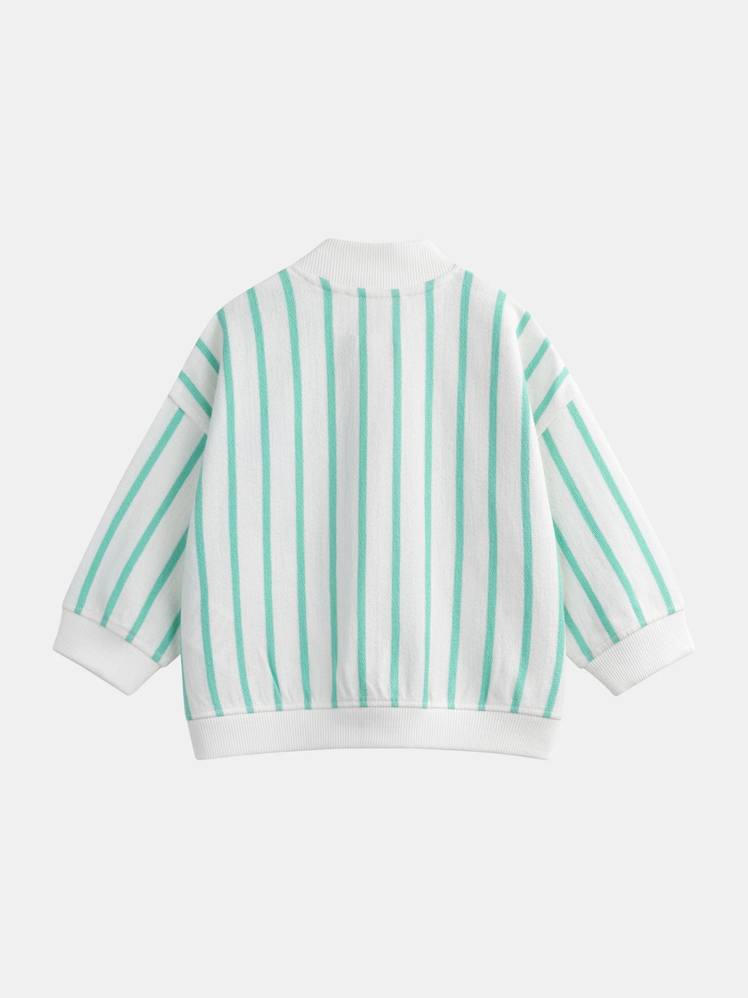 Gilet rigato verde acqua con zip "Club Surfs" per bambino - Image 4