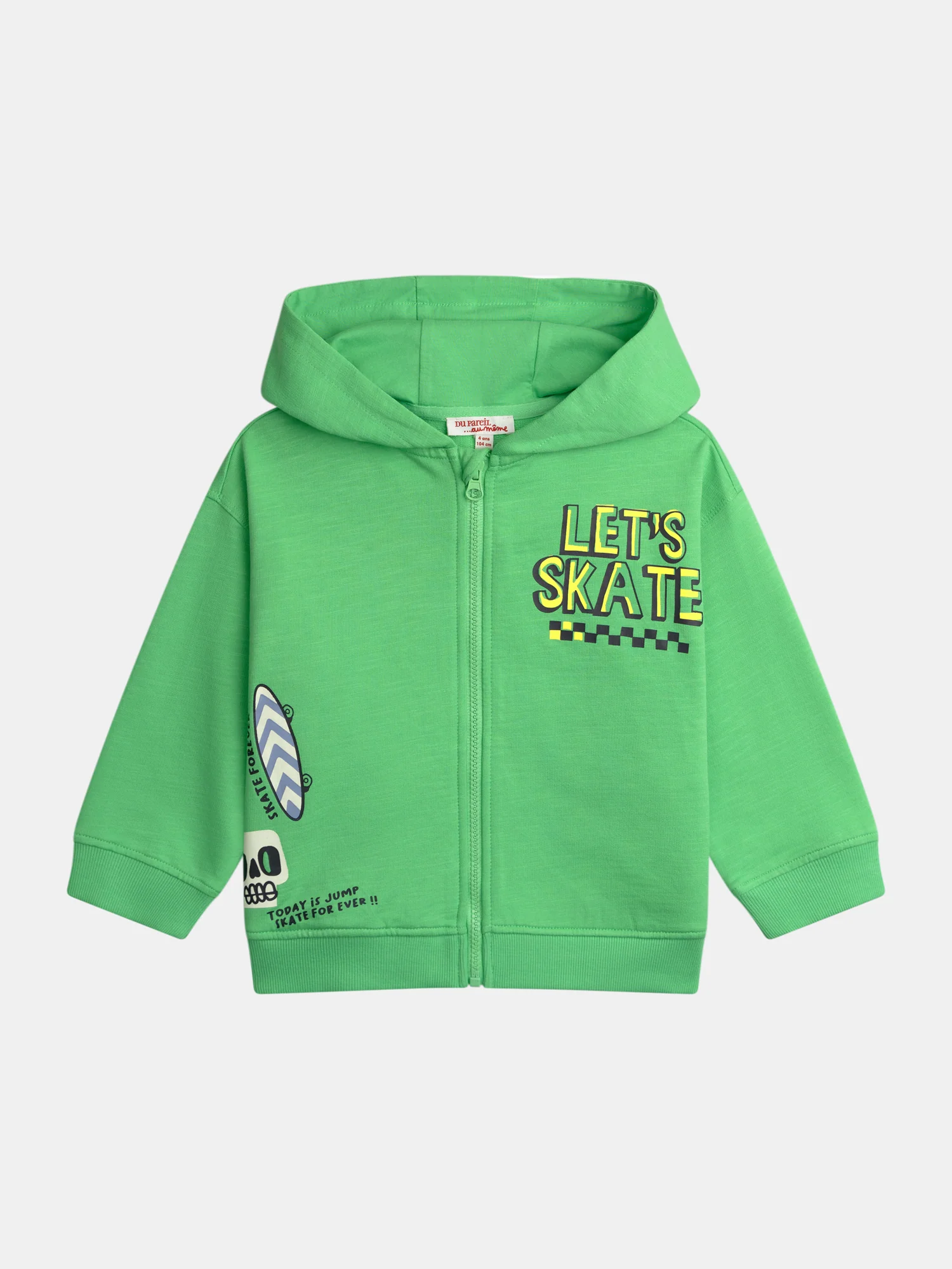 Gilet verde con zip e animazione per ragazzi
