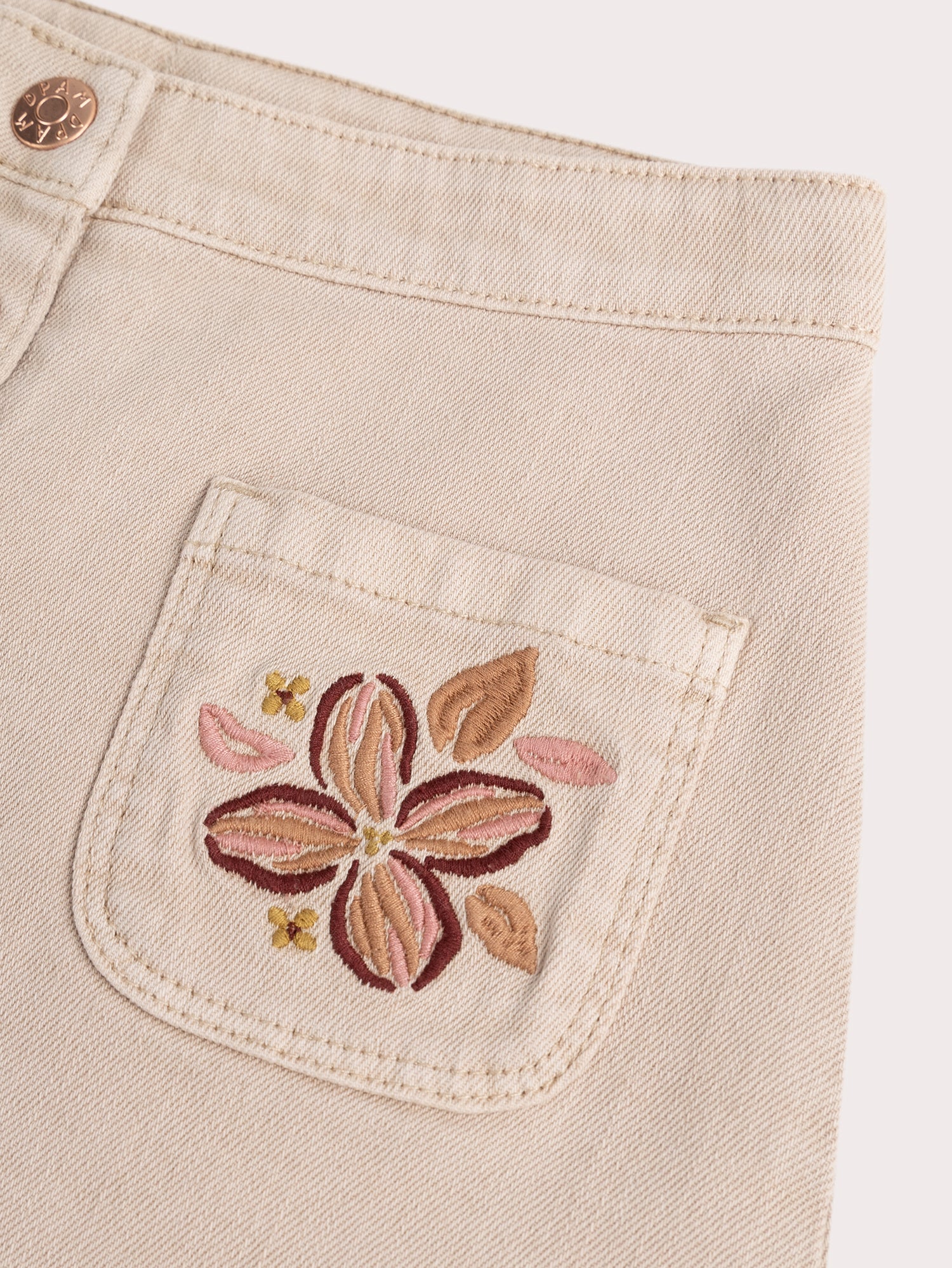 Gonna beige in tela - Image 2