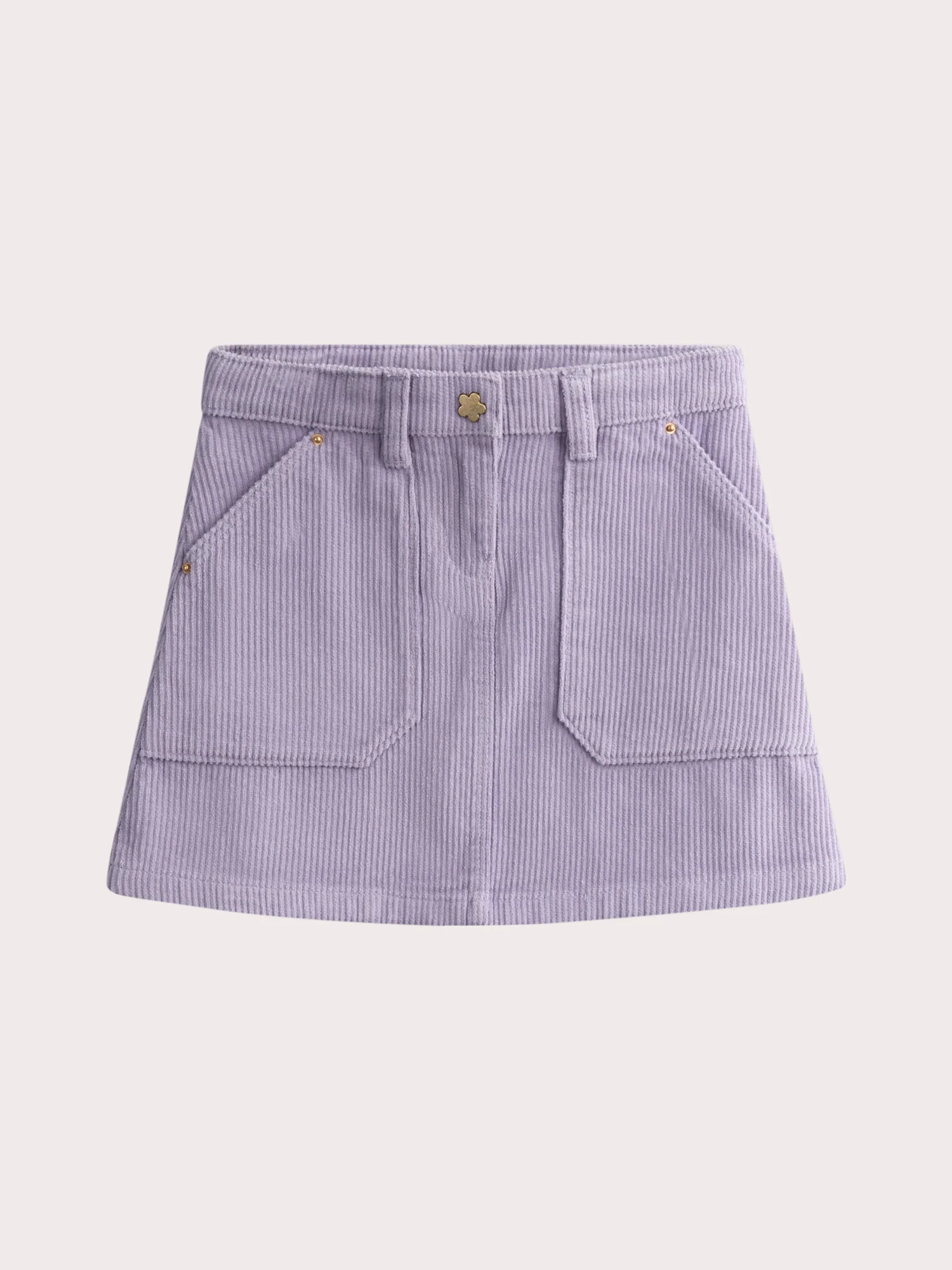 Gonna corta viola in velour a cordoni per ragazze