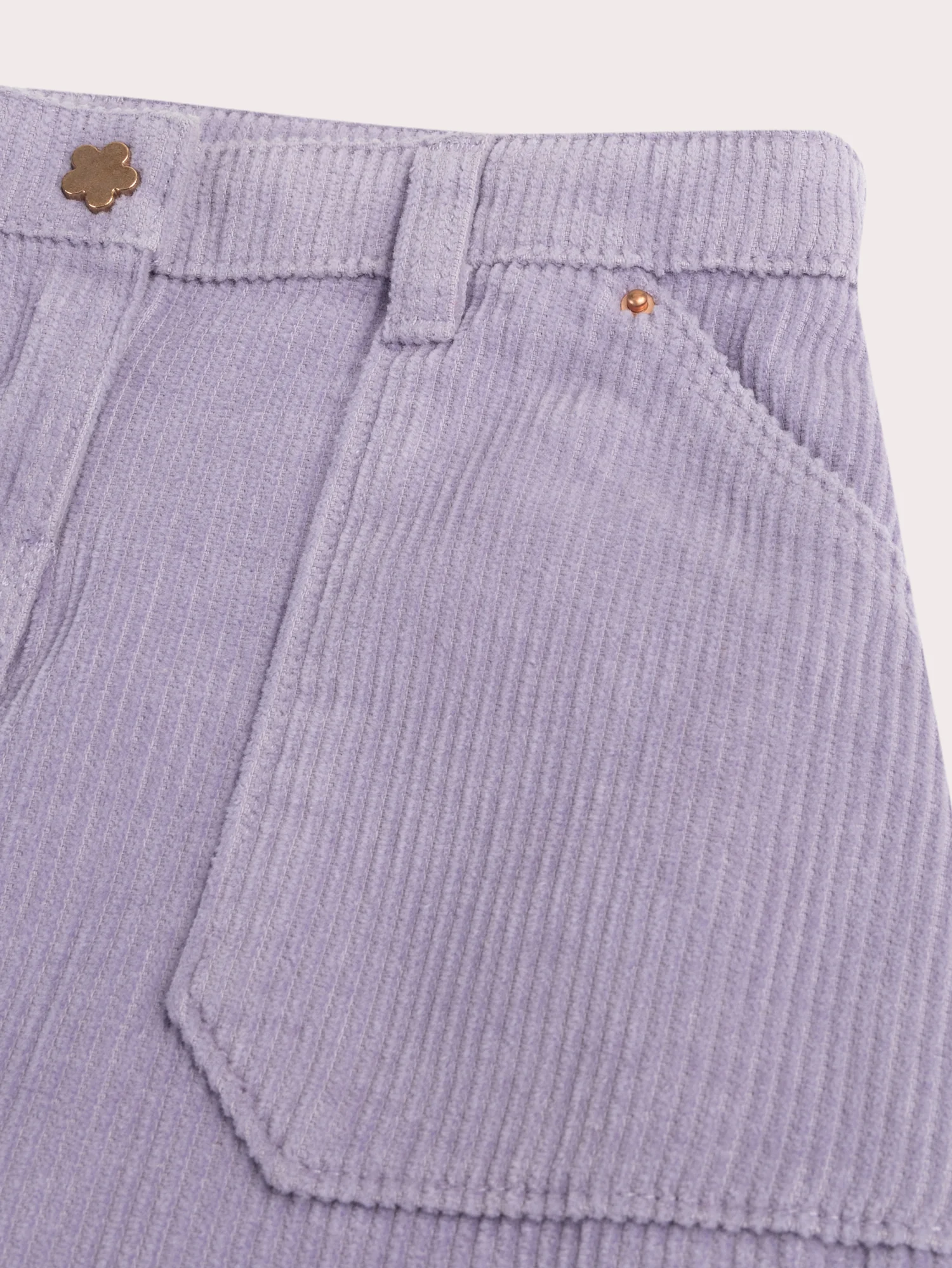 Gonna corta viola in velour a cordoni per ragazze - Image 2