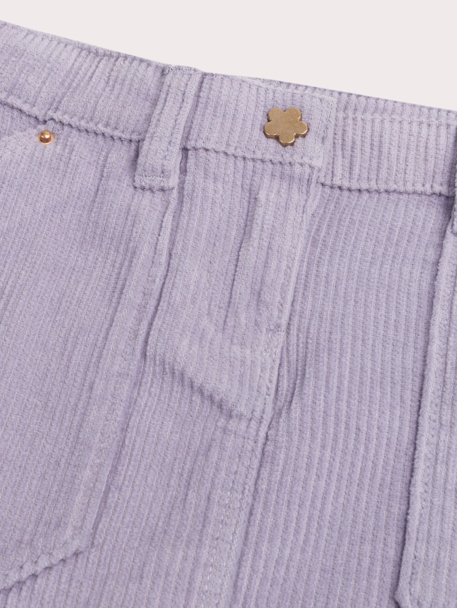 Gonna corta viola in velour a cordoni per ragazze - Image 3