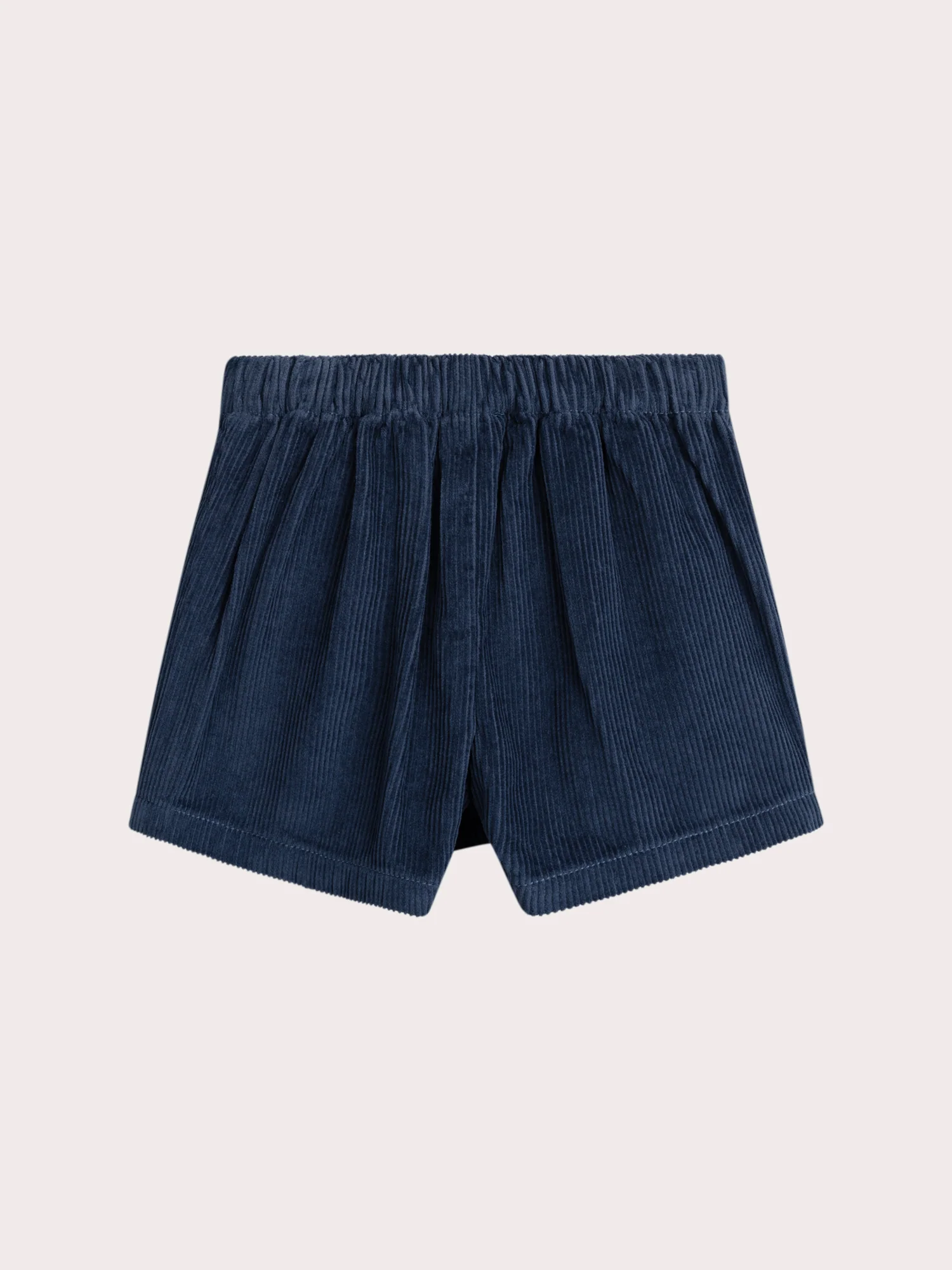 Gonna Shorts Blu Scuro in Velour a Grandi Ribbellature - Image 3