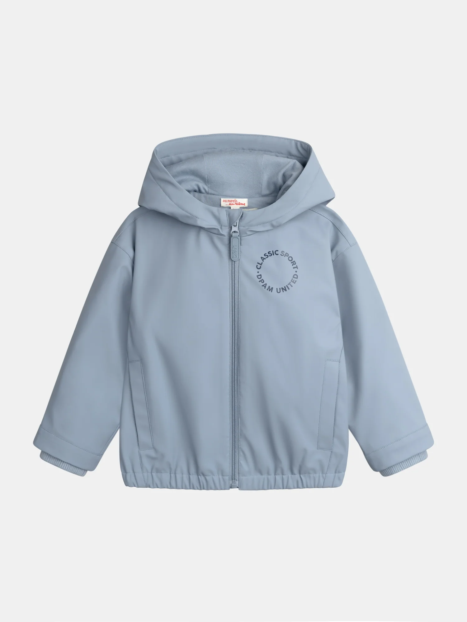 Impermeabile blu con cappuccio per ragazzo