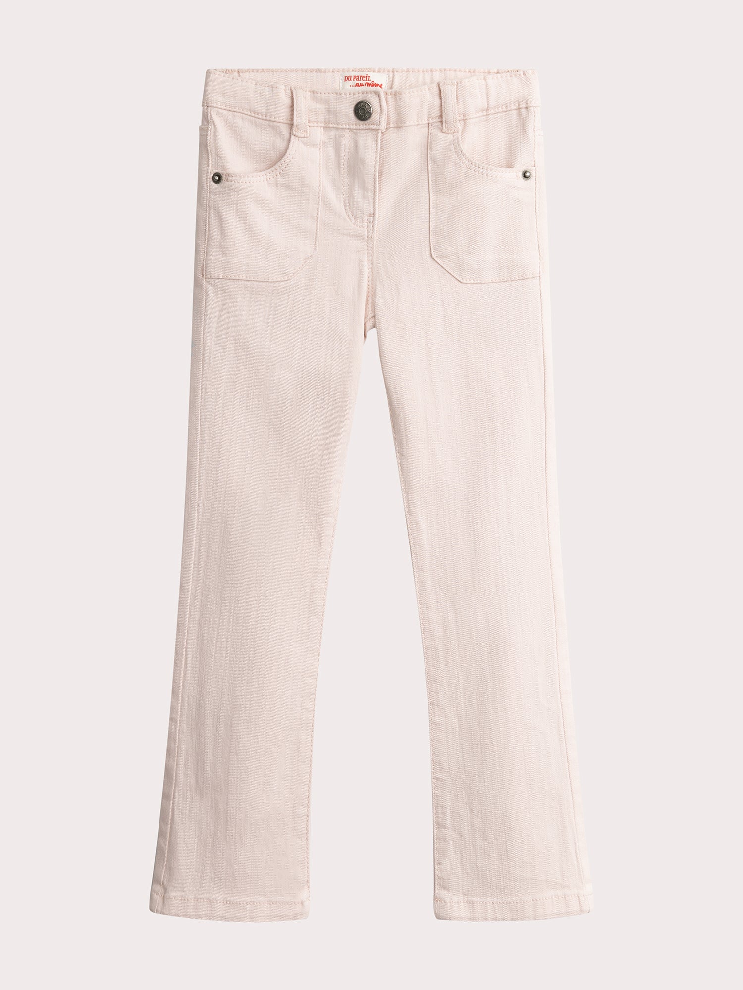 Jeans rosa in denim con taglio flare per bambina