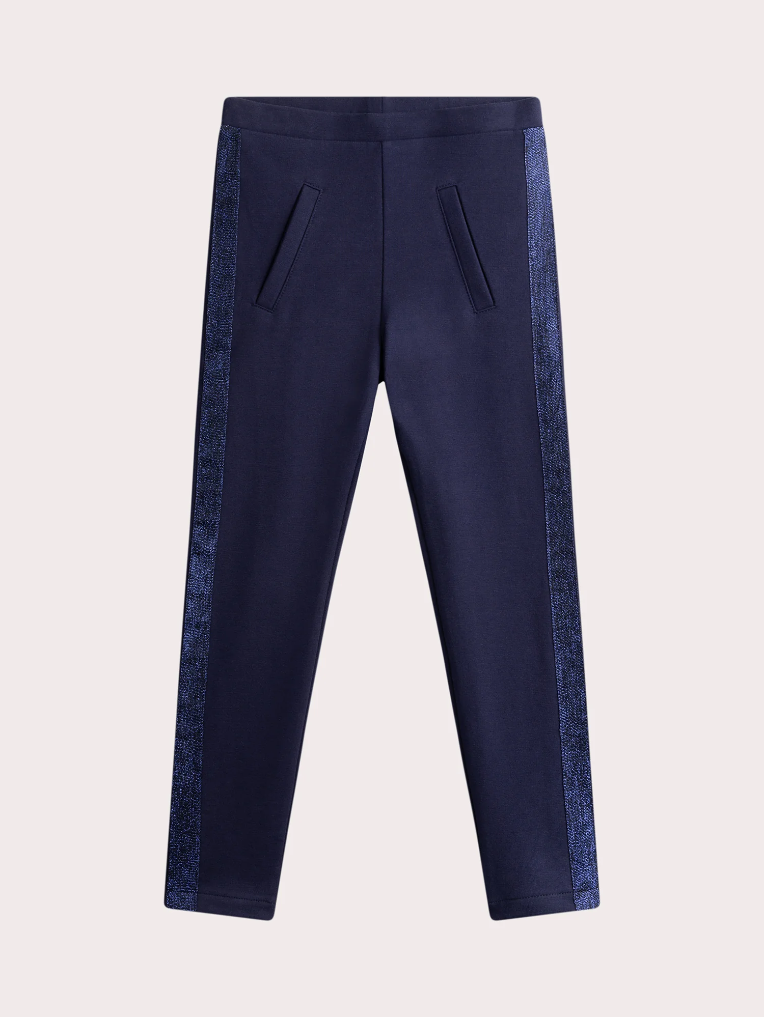 Leggings Blu Marino con Strisce Lucide