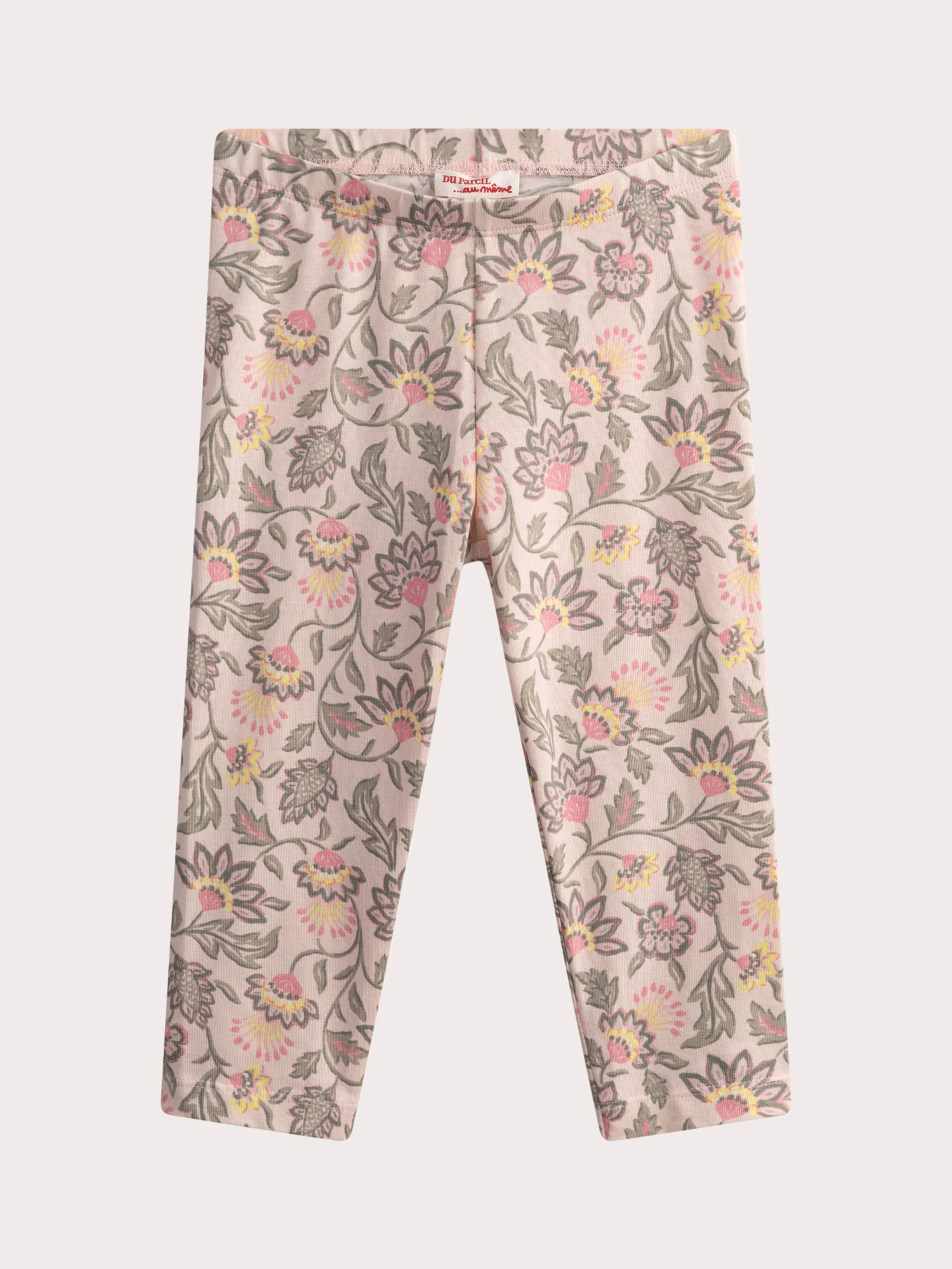Leggings rosa con stampa fantasia per ragazza