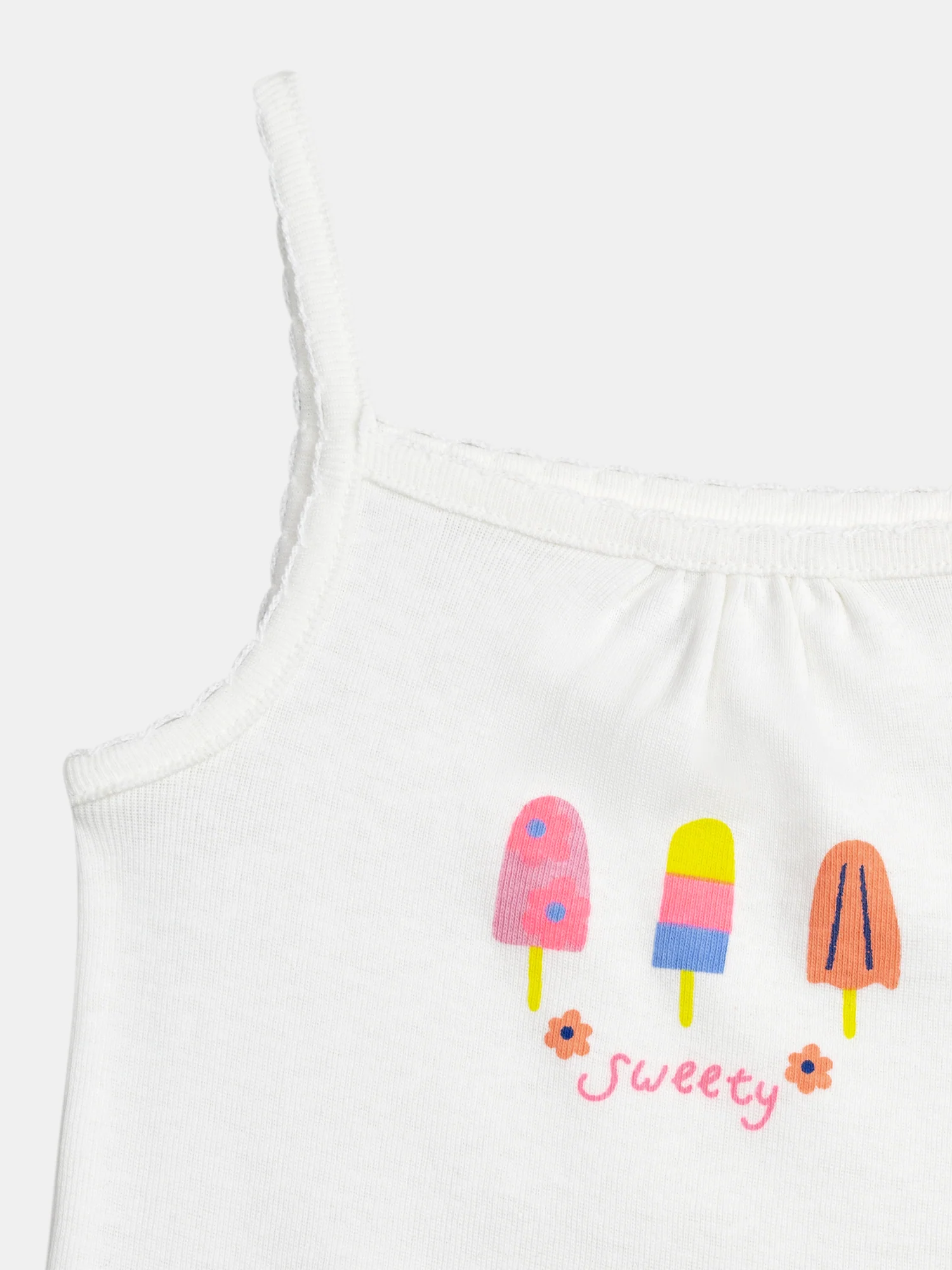 Set di 2 body "SWEET & CHILL" con spalline sottili per bambine - Image 3