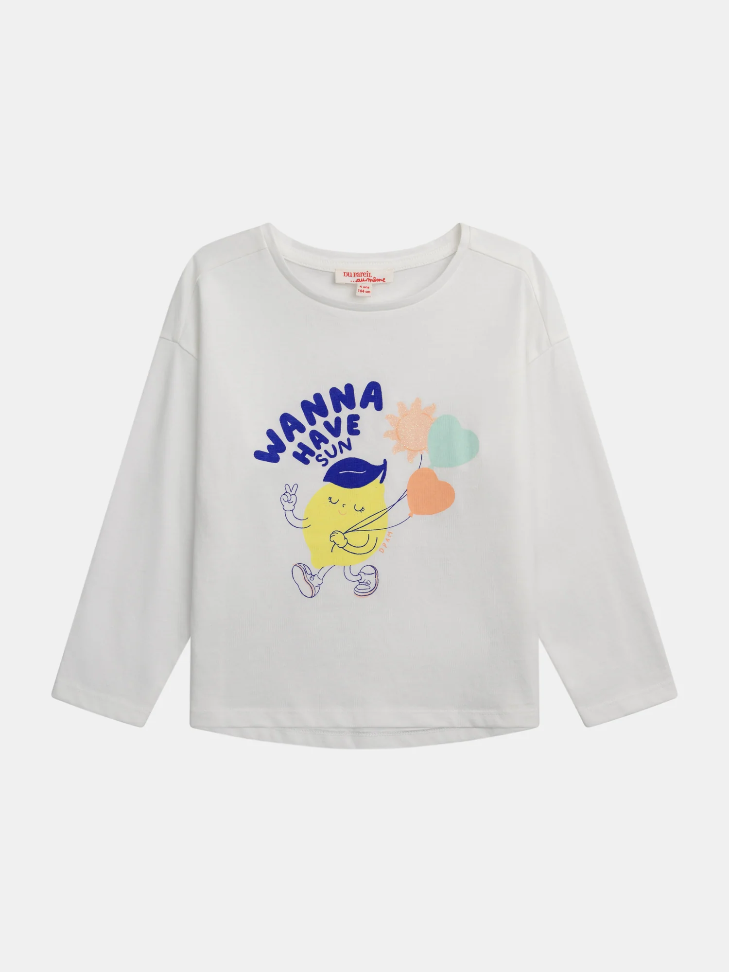 T-shirt a maniche lunghe con animazione di limone per ragazze