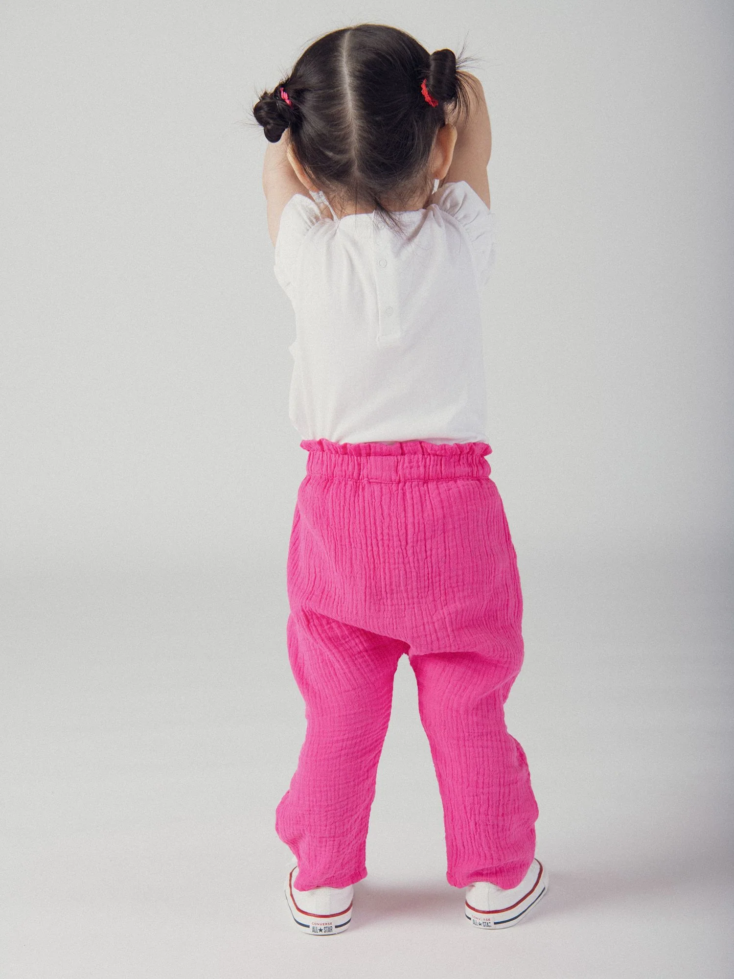 Pantaloni in doppia garza rosa passione per bambine - Image 6
