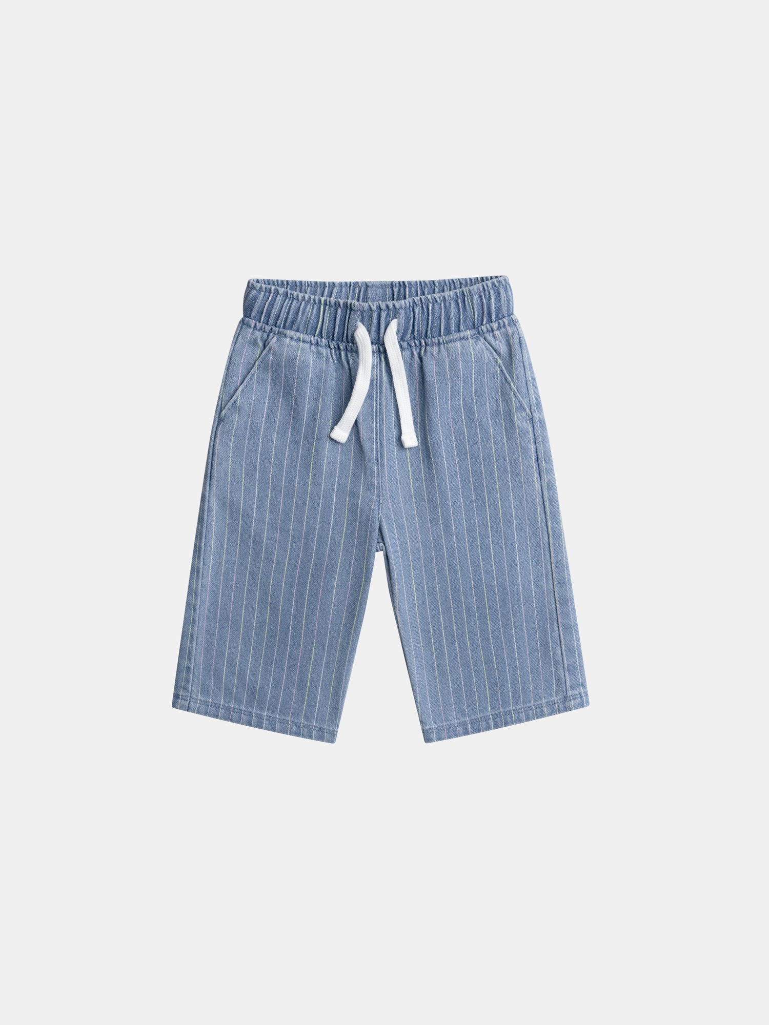 Pantaloni in denim leggero a righe per bambine