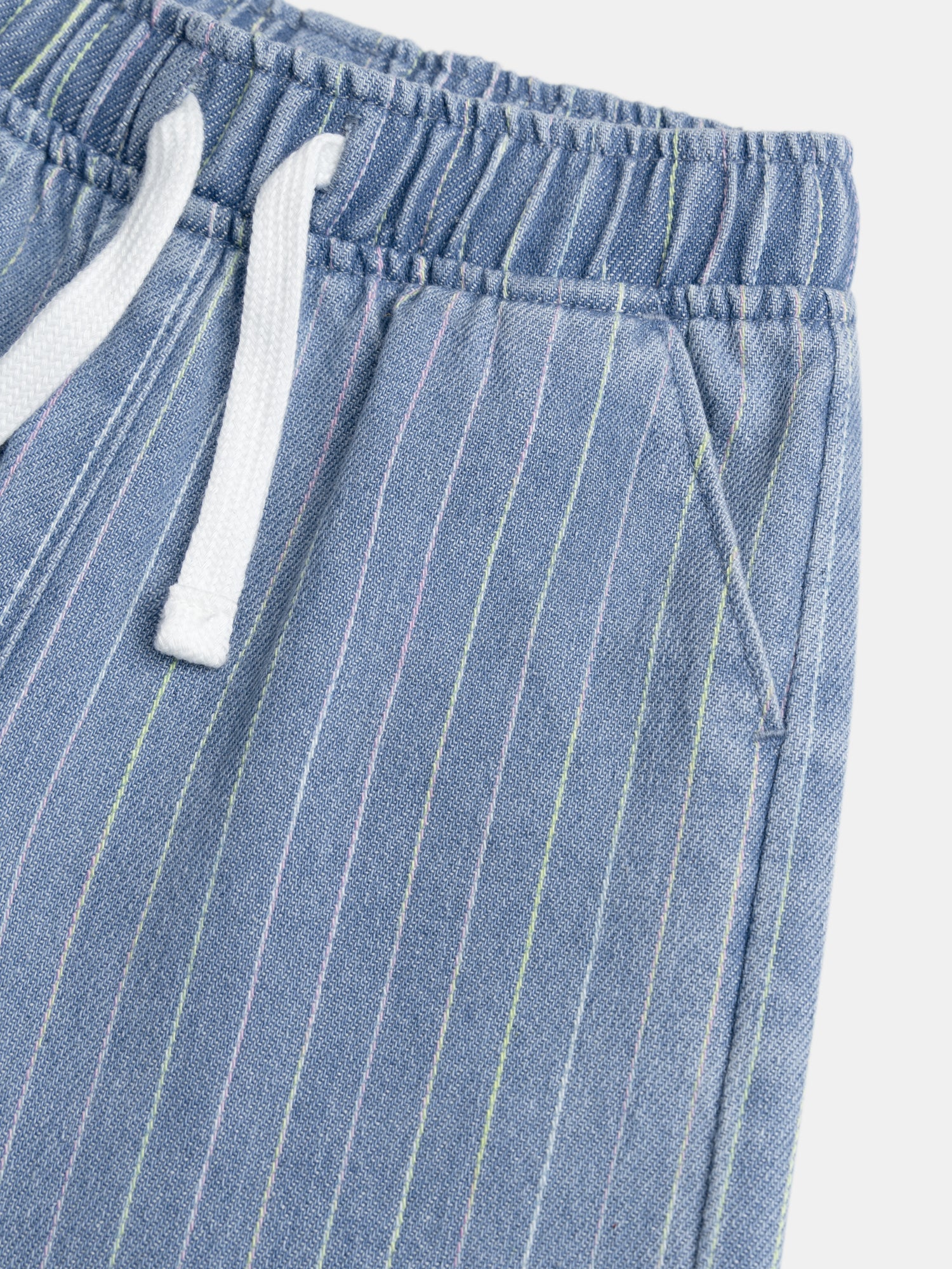 Pantaloni in denim leggero a righe per bambine - Image 4