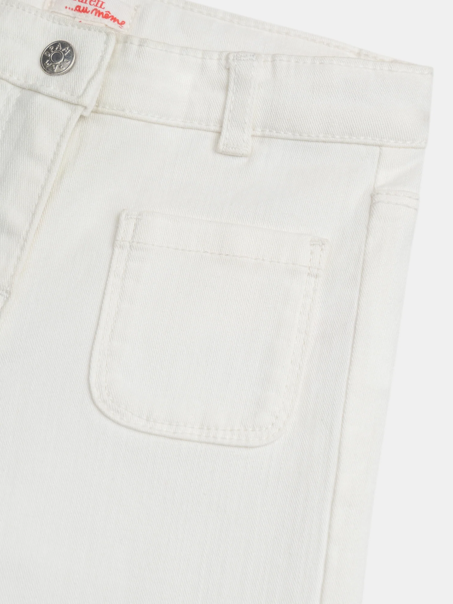 Pantaloni bianchi sporchi con tasche per ragazze - Image 4