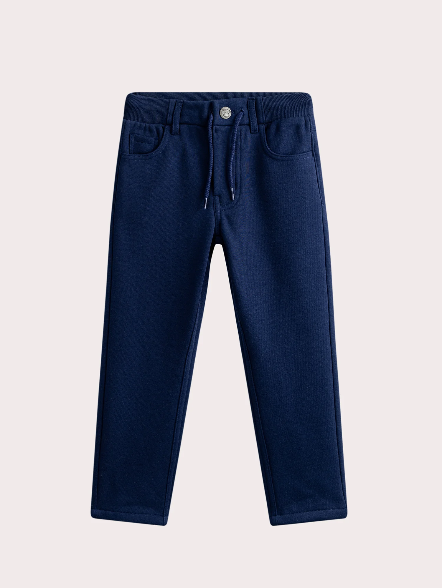 Pantaloni blu in fleece spazzolato