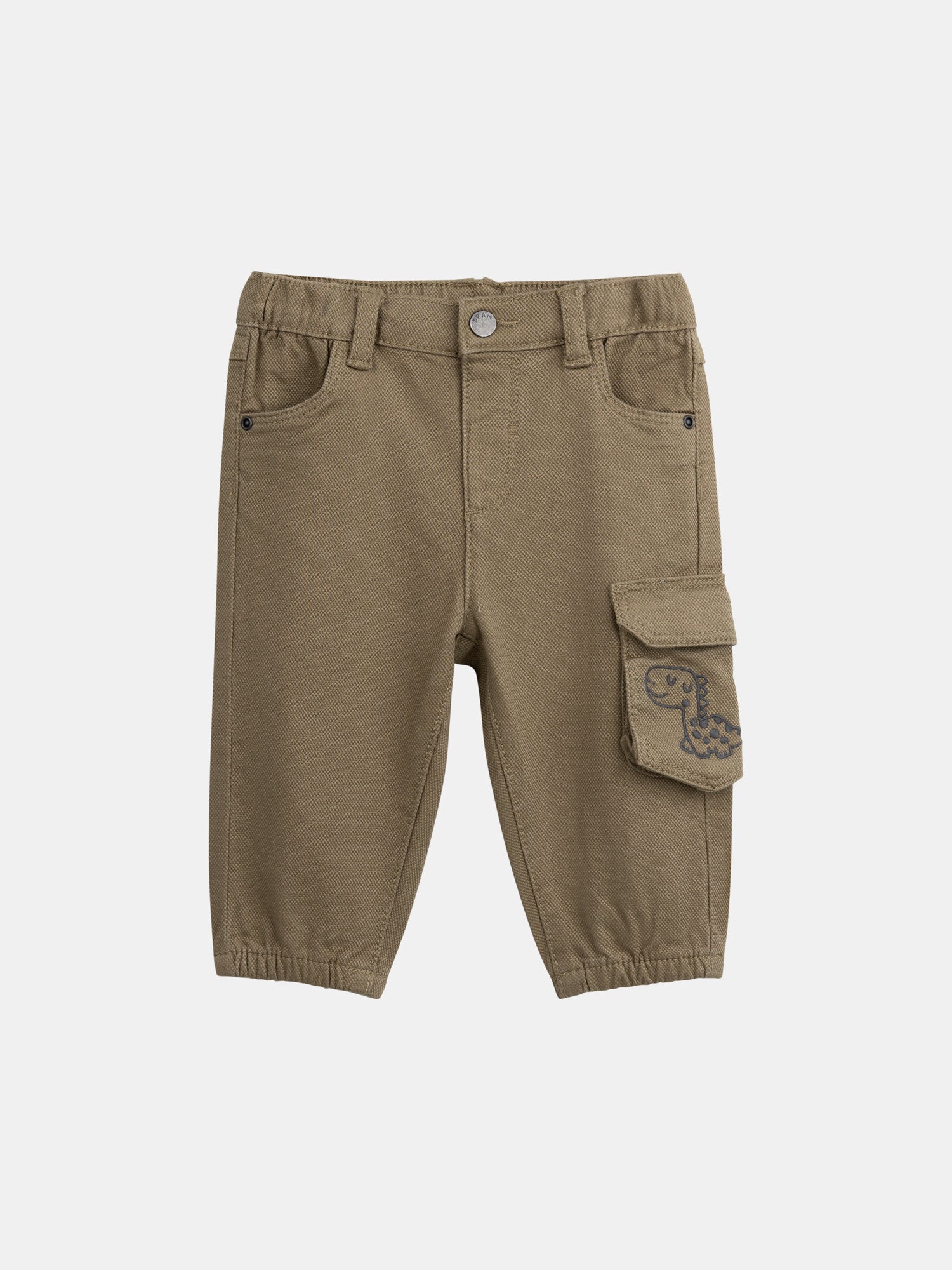Pantaloni cargo in tela beige scuro per bambino