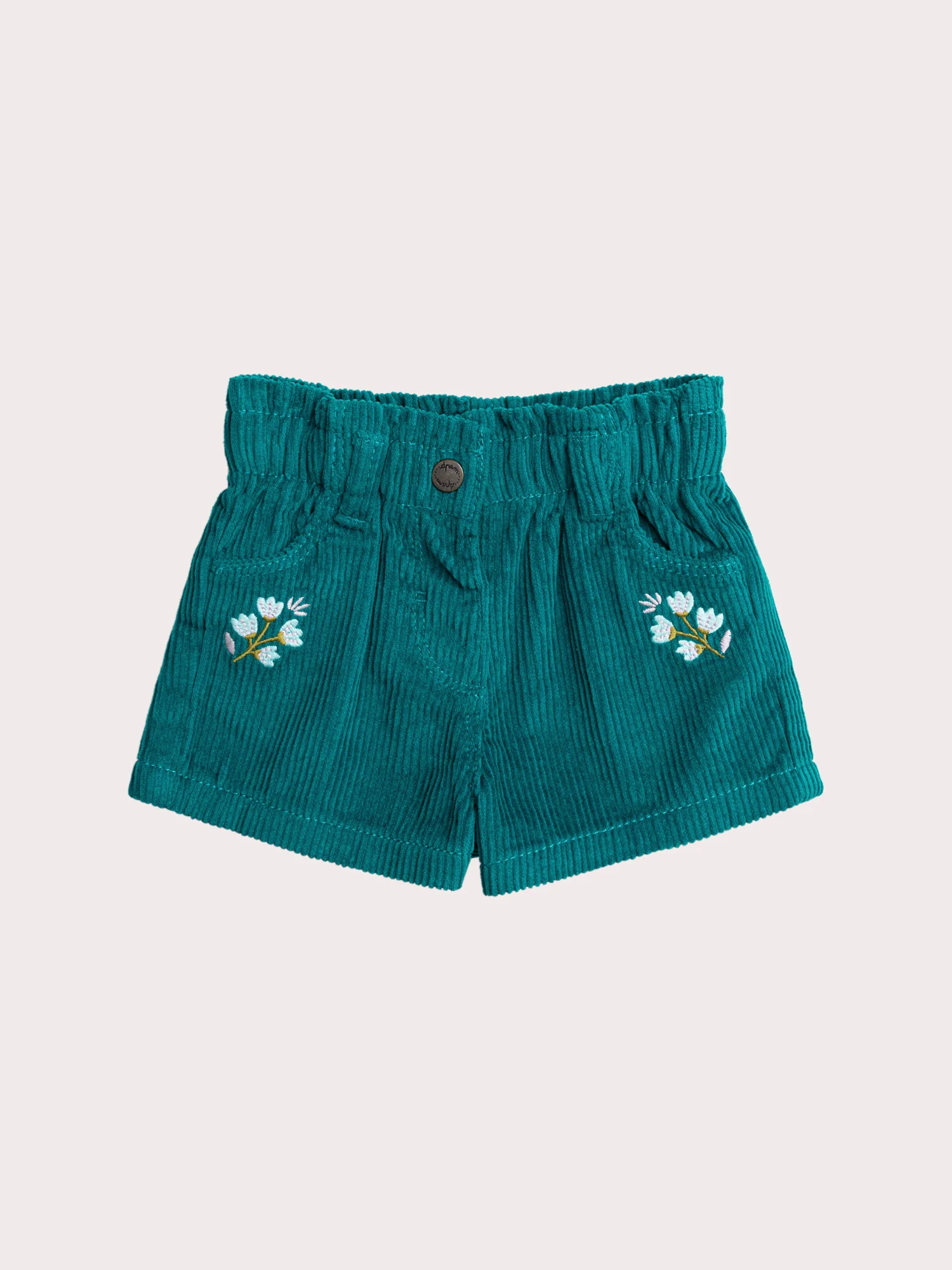 Pantaloni corti blu pavone per bambina