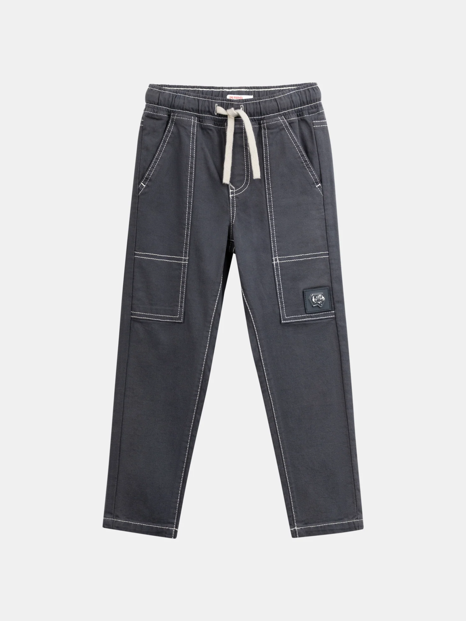 Pantaloni grigio scuro con tasche per ragazzi - Image 4