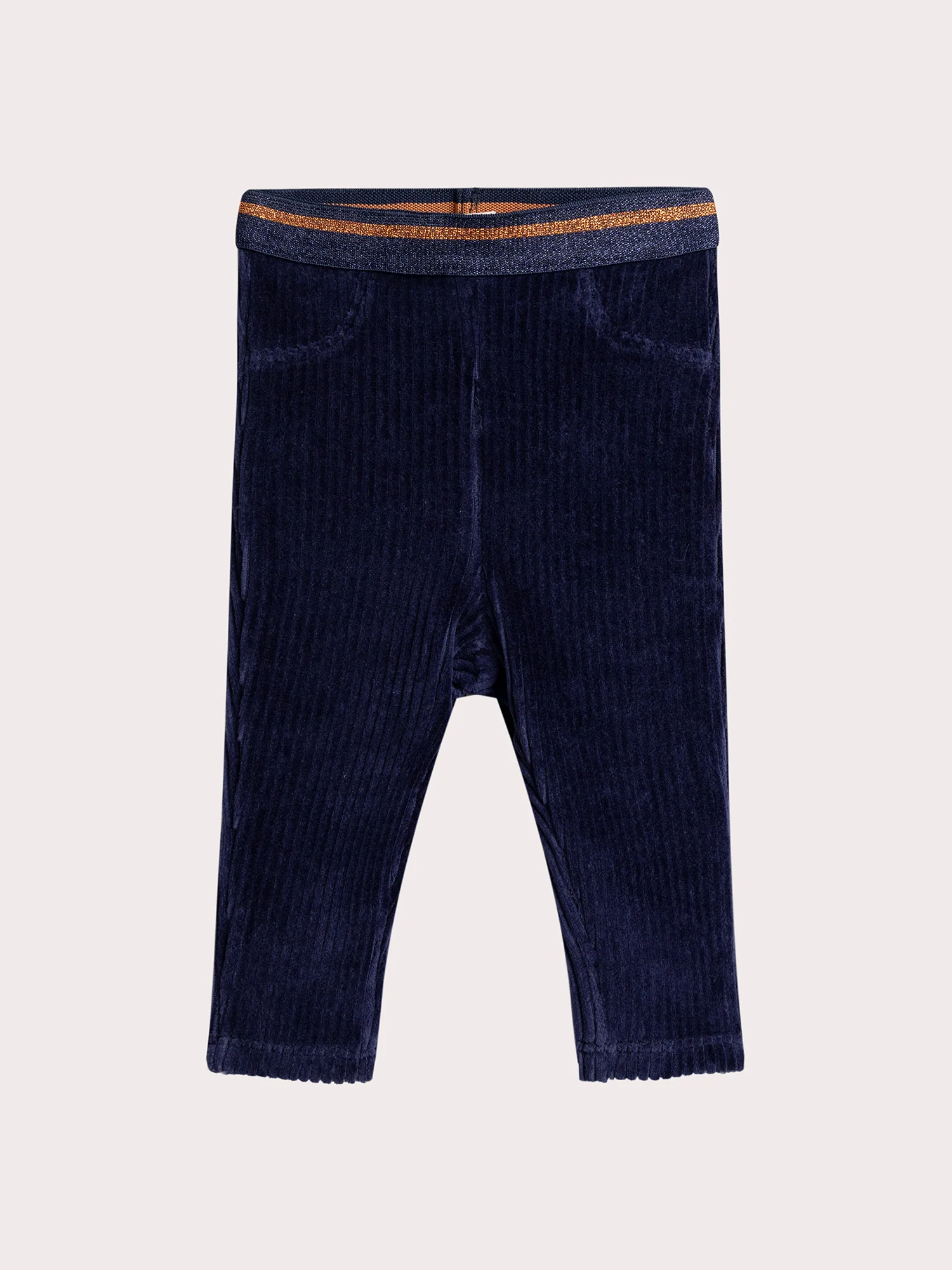 Pantaloni in velluto blu mezzanotte per bambina