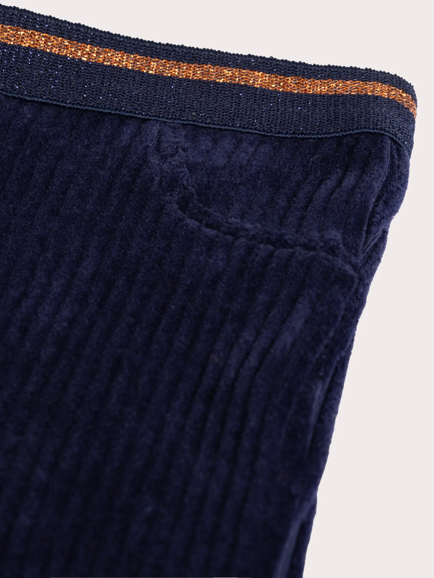 Pantaloni in velluto blu mezzanotte per bambina - Image 2