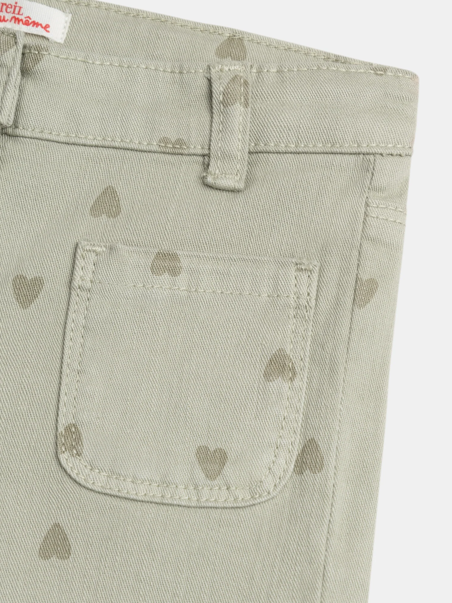 Pantaloni kaki con stampa a cuore per ragazza - Image 2