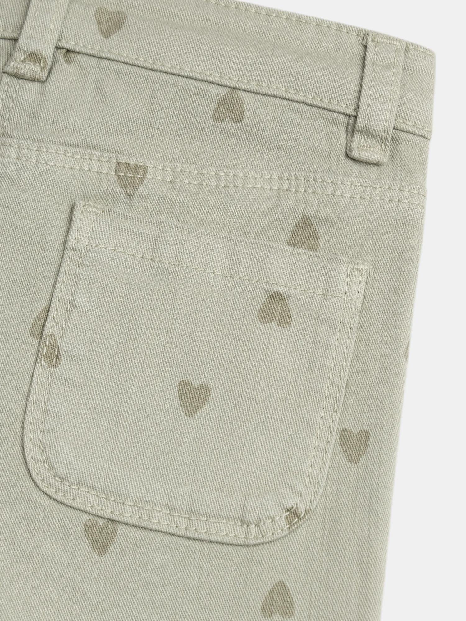 Pantaloni kaki con stampa a cuore per ragazza - Image 3