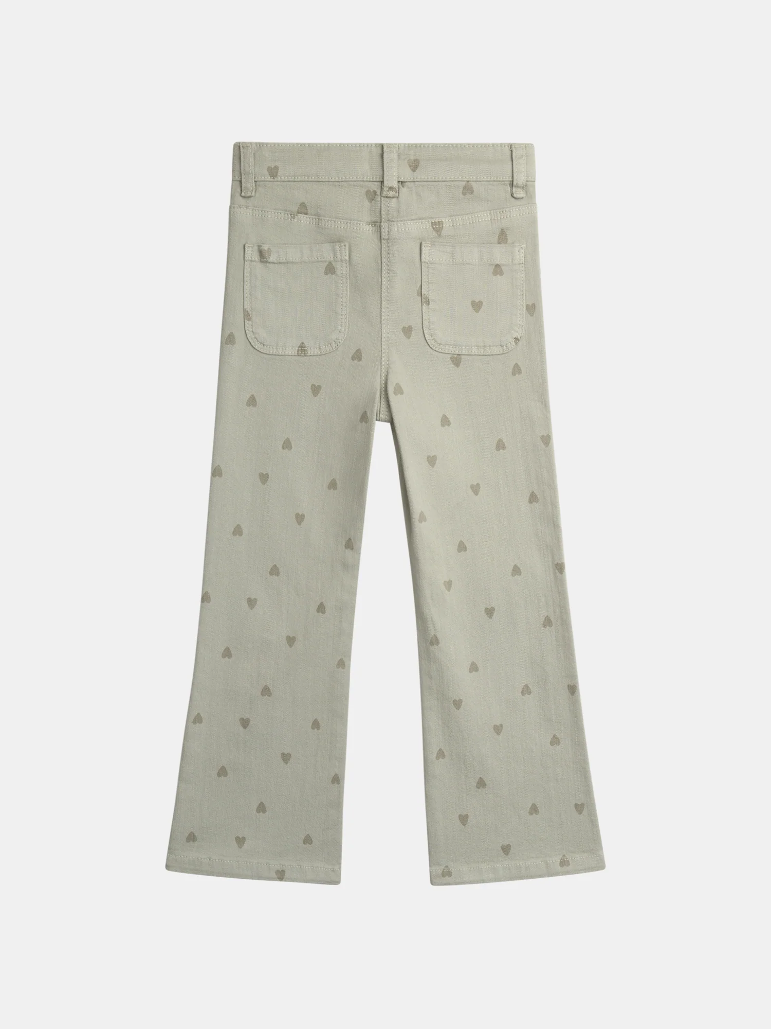 Pantaloni kaki con stampa a cuore per ragazza - Image 4