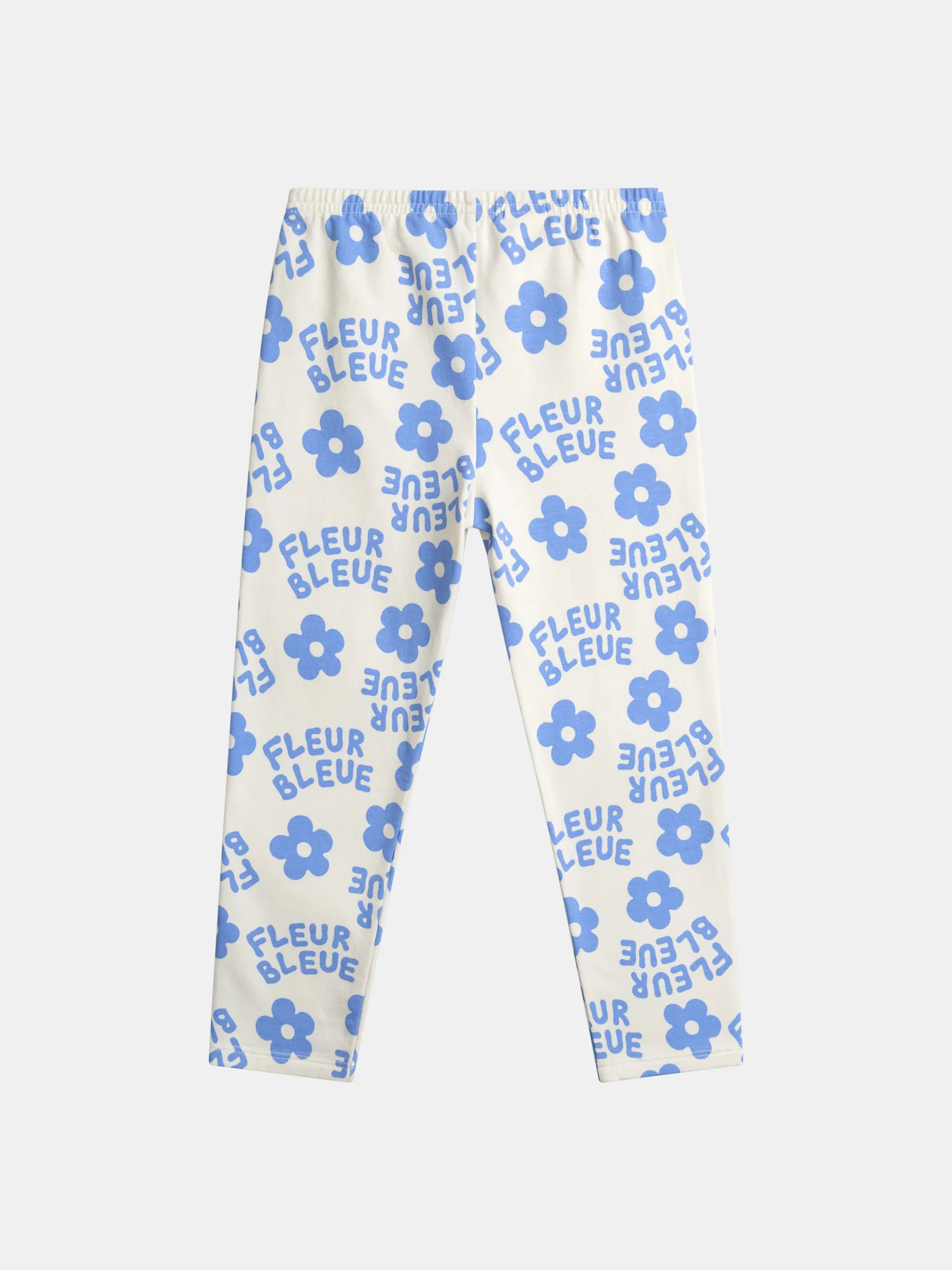 Pigiama ecru con stampa floreale blu per ragazze - Image 8