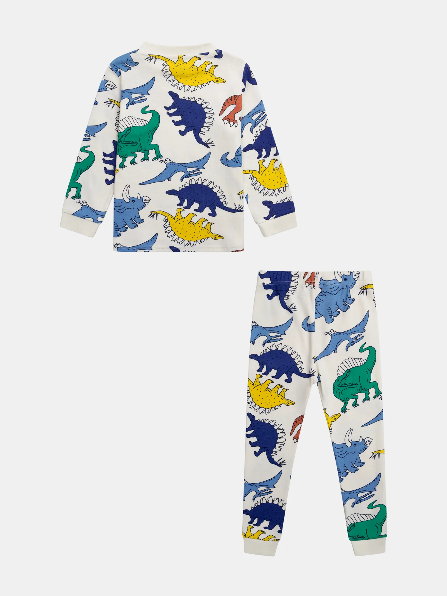 Pigiama ecru con stampa di dinosauri per bambini - Image 11