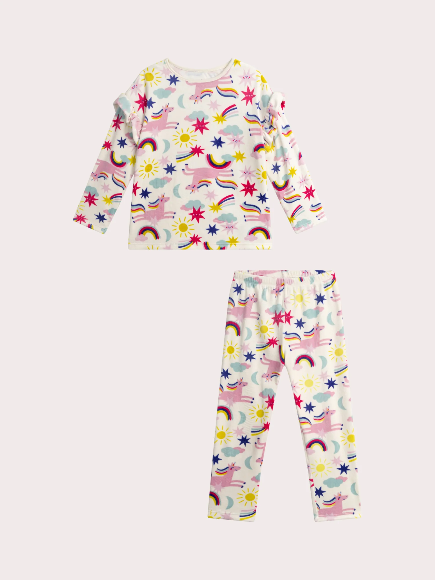 Pigiama stampato in velour molto morbido per bambina