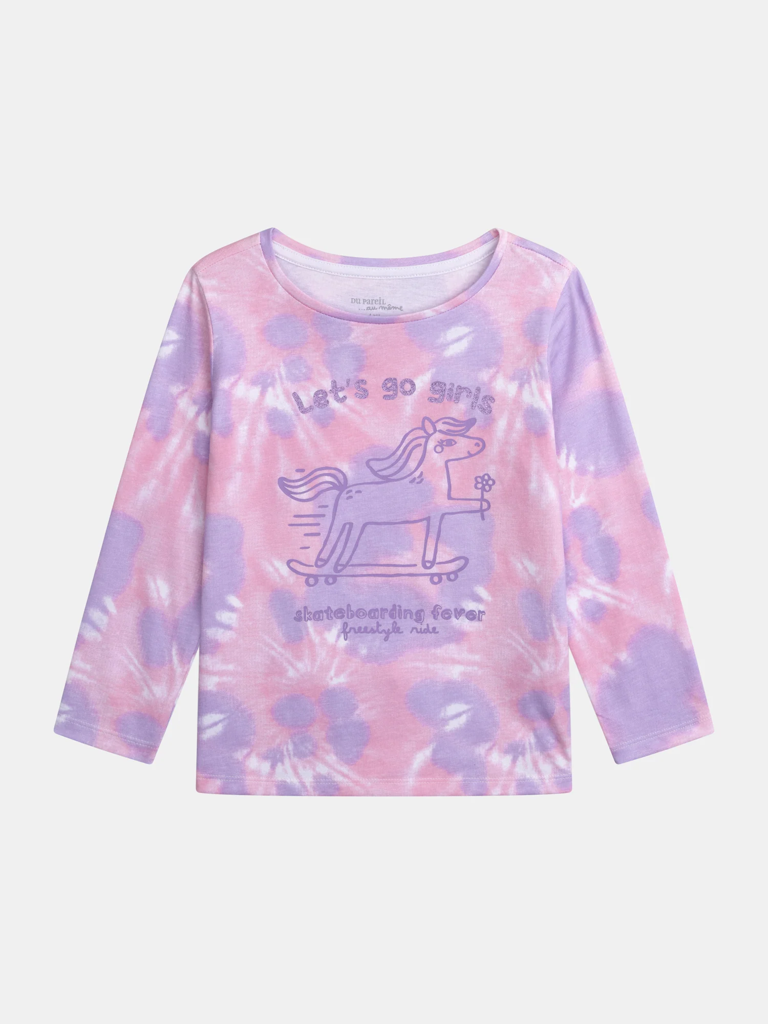 Pigiama Tie-Dye Viola con Motivo 'Pony Skateboarding Fever' per Ragazze - Image 5