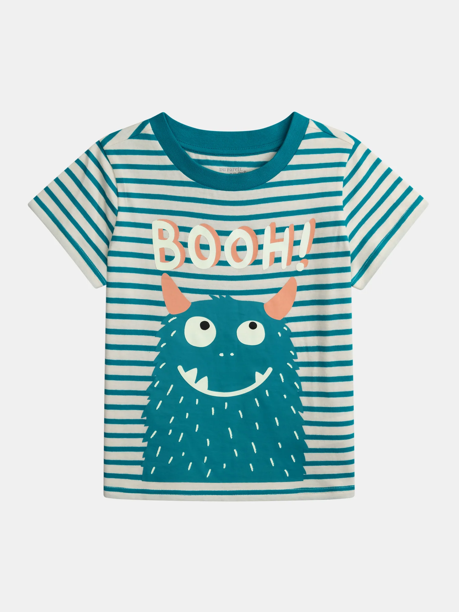 Pigiama corto fosforescente a righe con motivo "Mostro Divertente" per bambino - Image 6