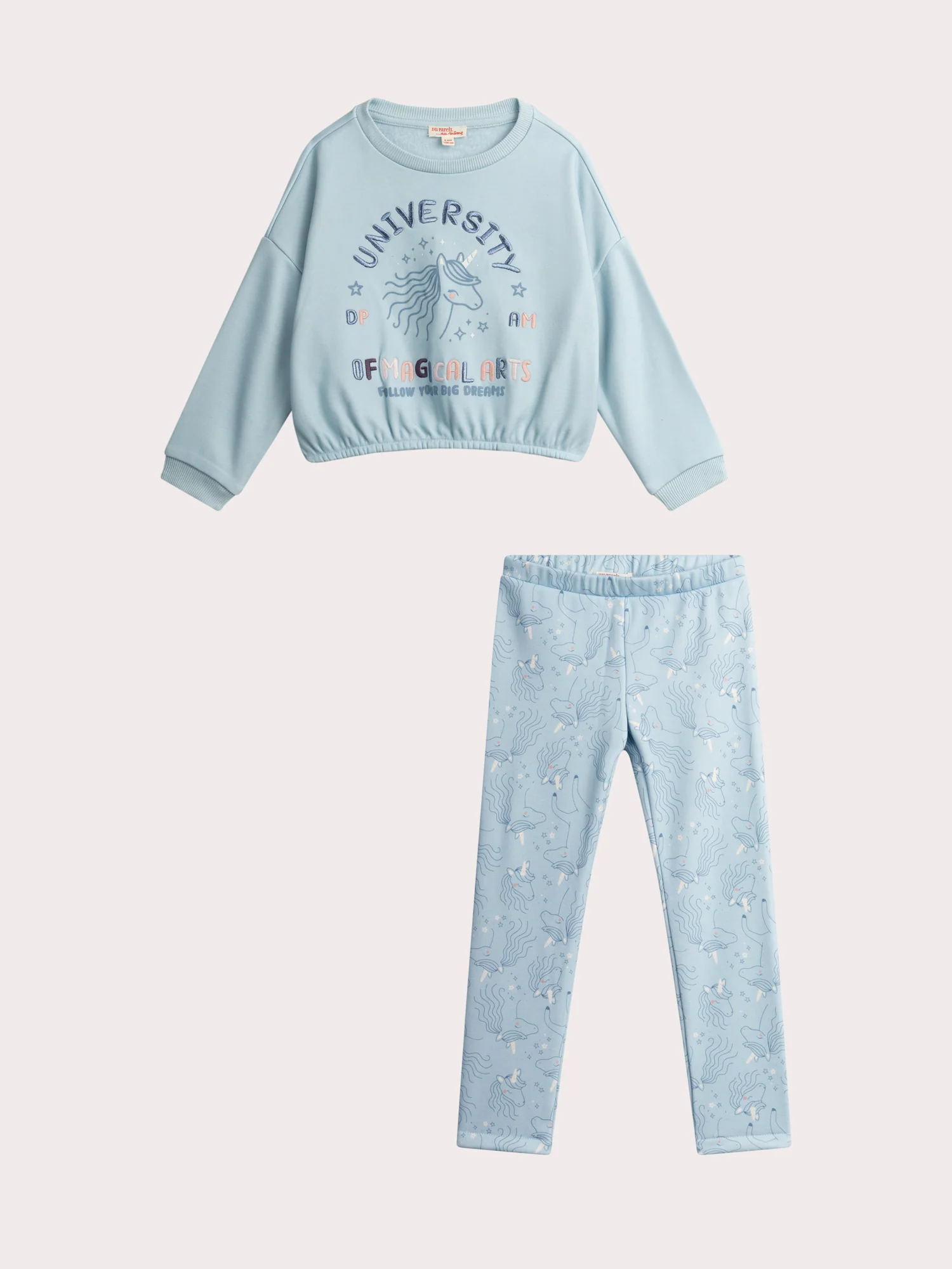 Pigiama universitario blu per bambina